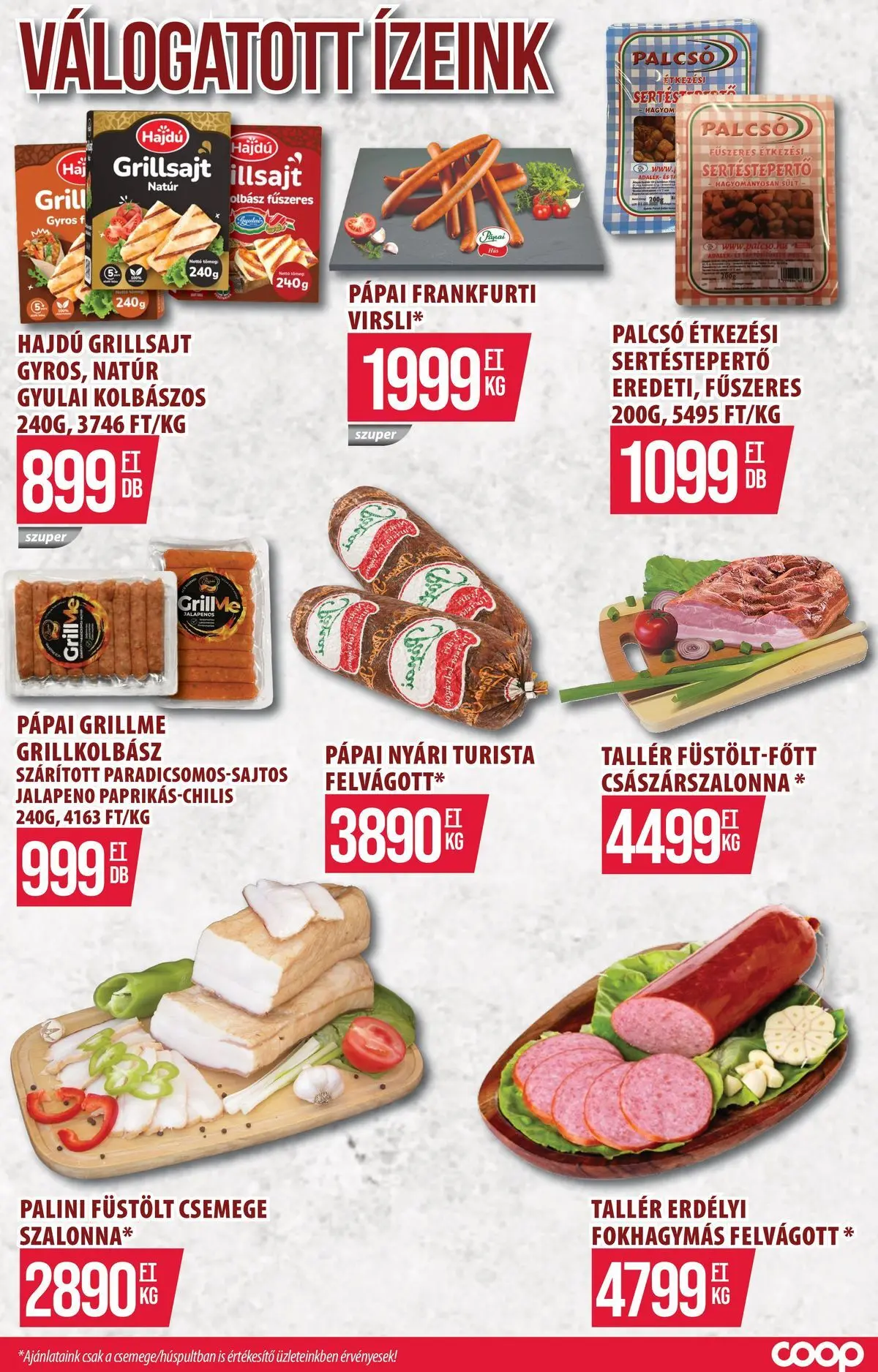 COOP Szolnok akciós újság Gyöngyös - 2026.06.07. -tól/töl > akció, lapozható szórólap 🛍️ | Oldal: 10 | Termékek: Grillkolbász, Grill, Császárszalonna, Felvágott