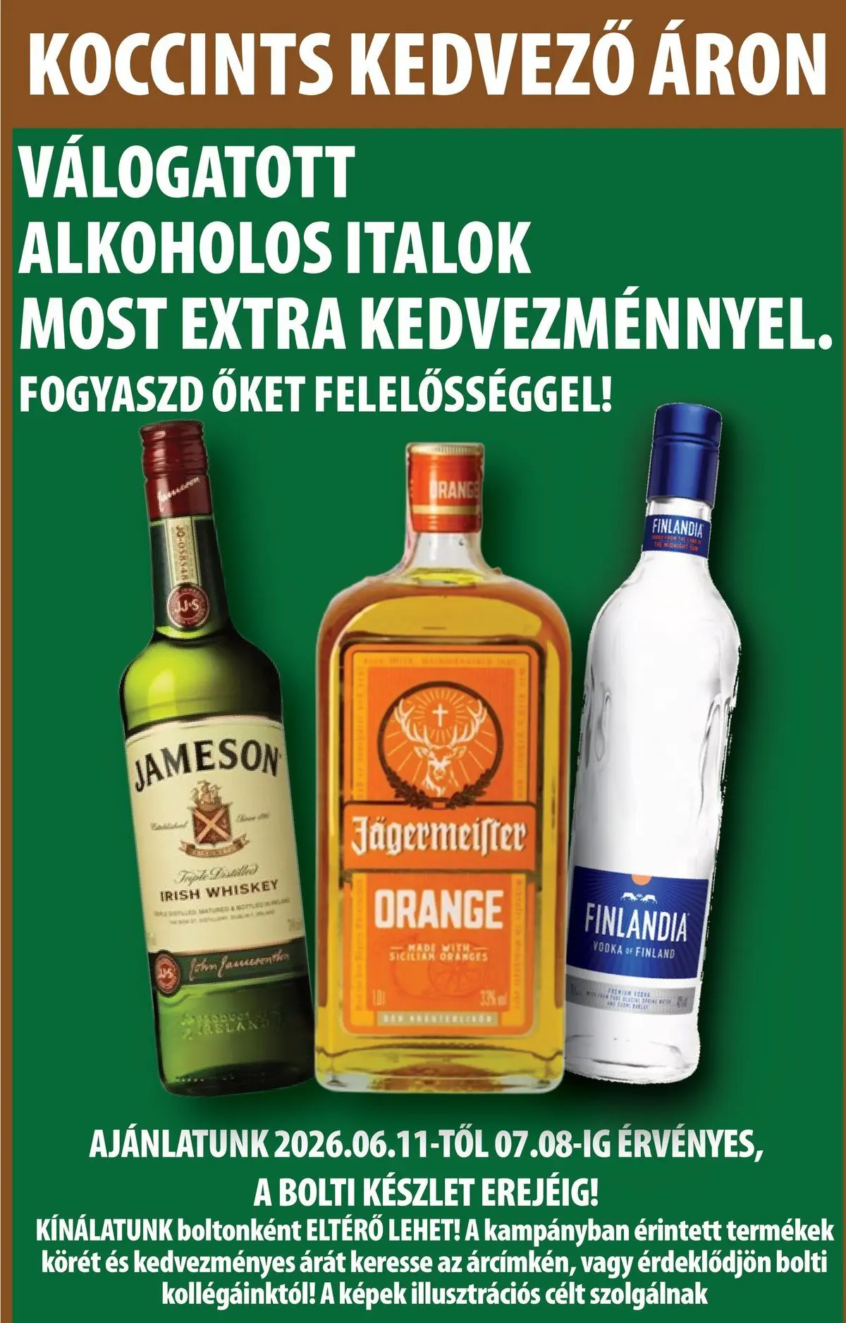 COOP Szolnok akciós újság Gyöngyös - 2026.06.07. -tól/töl > akció, lapozható szórólap 🛍️ | Oldal: 12 | Termékek: Jägermeister, Whiskey, Irish whiskey, Alkoholos italok