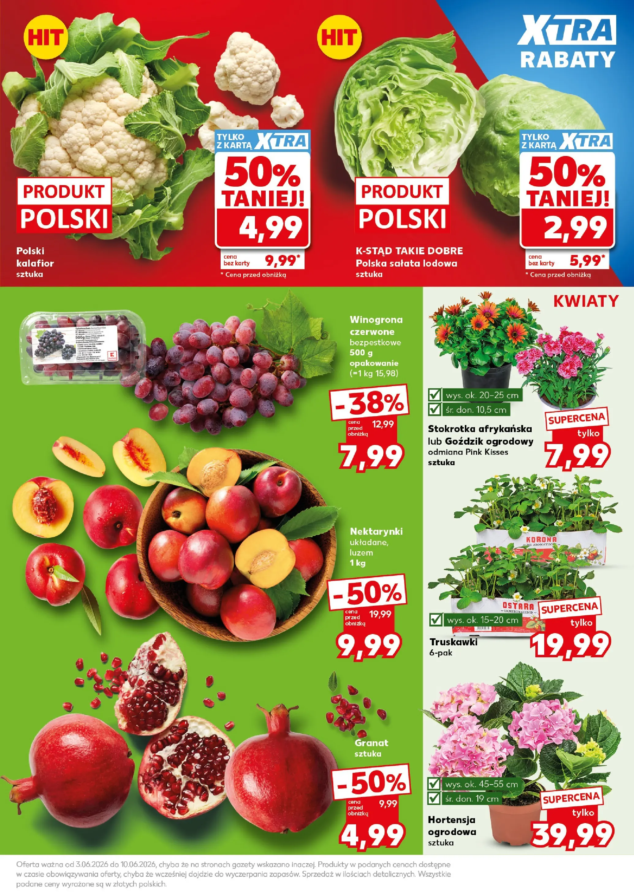 Kaufland gazetka - Mocny start od 08.06.2026 - od jutra PDF | Strona: 5 | Produkty: Winogrona, Kalafior, Stokrotka, Goździk