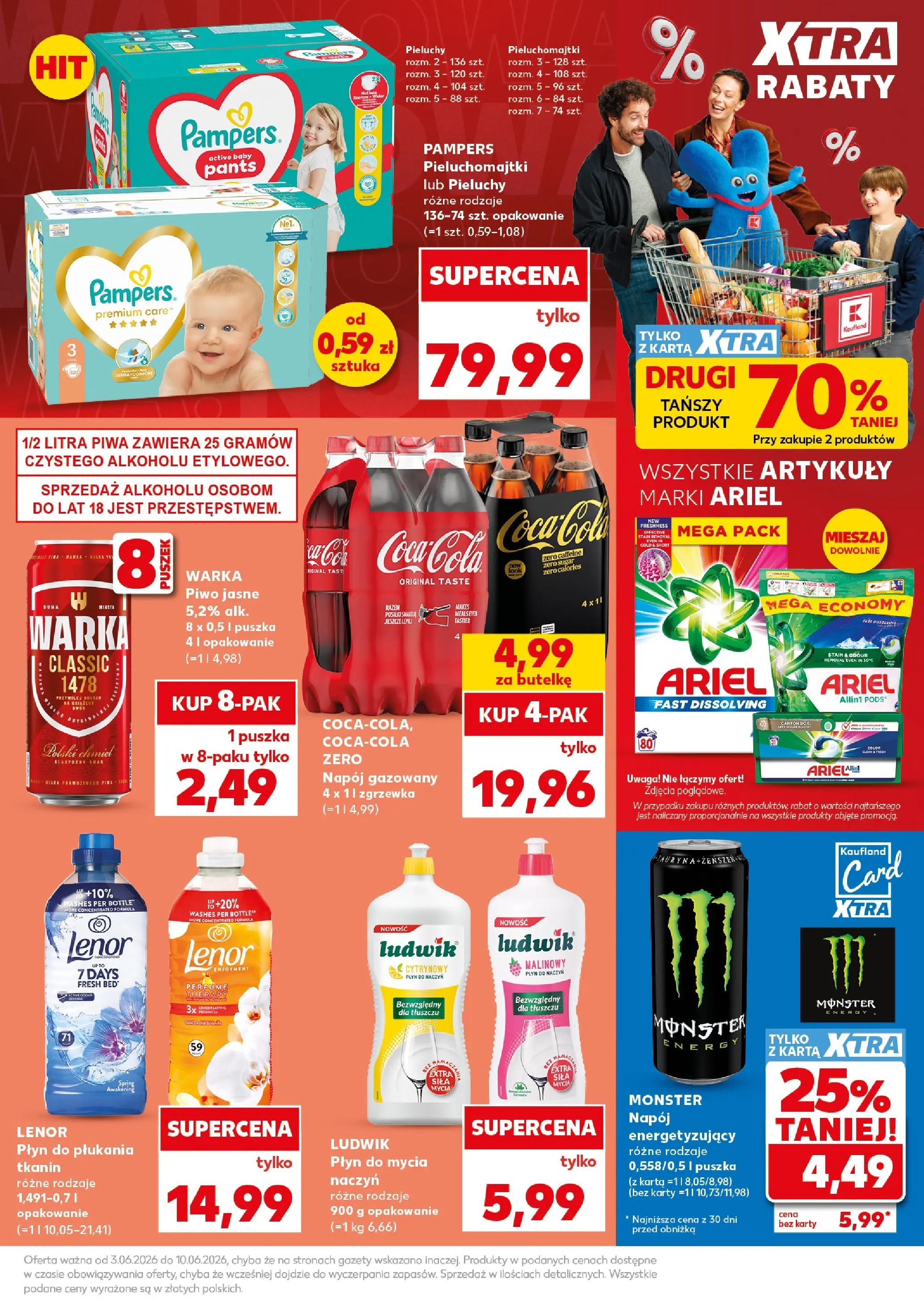 Kaufland gazetka - Mocny start od 08.06.2026 - od jutra PDF | Strona: 11 | Produkty: Karta, Pampers, Pieluchomajtki, Ariel