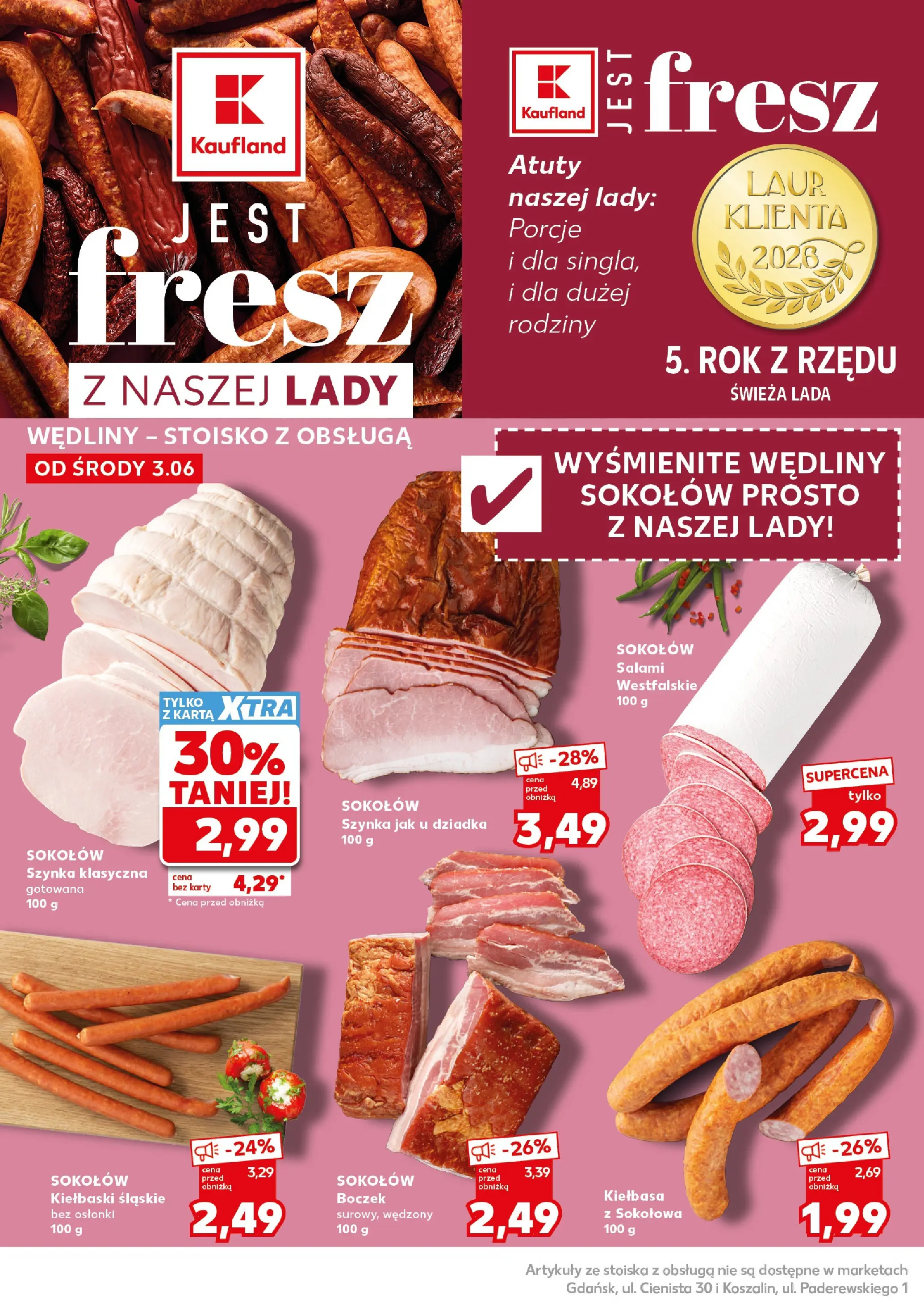 Kaufland gazetka - Mocny start od 08.06.2026 - od jutra PDF | Strona: 14 | Produkty: Karta, Kiełbaski, Boczek, Wędliny