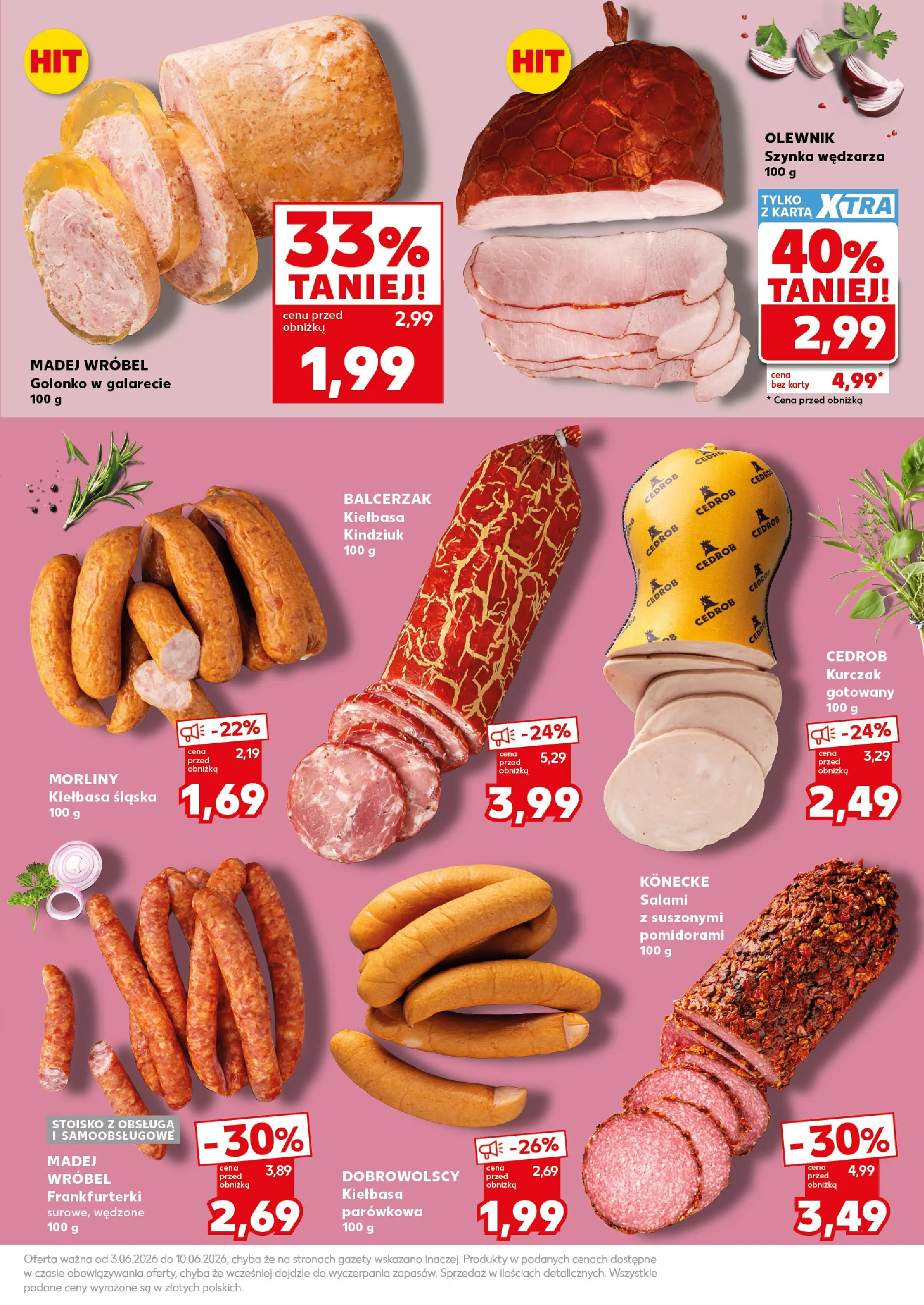 Kaufland gazetka - Mocny start od 08.06.2026 - od jutra PDF | Strona: 15 | Produkty: Karta, Kurczak, Frankfurterki, Salami