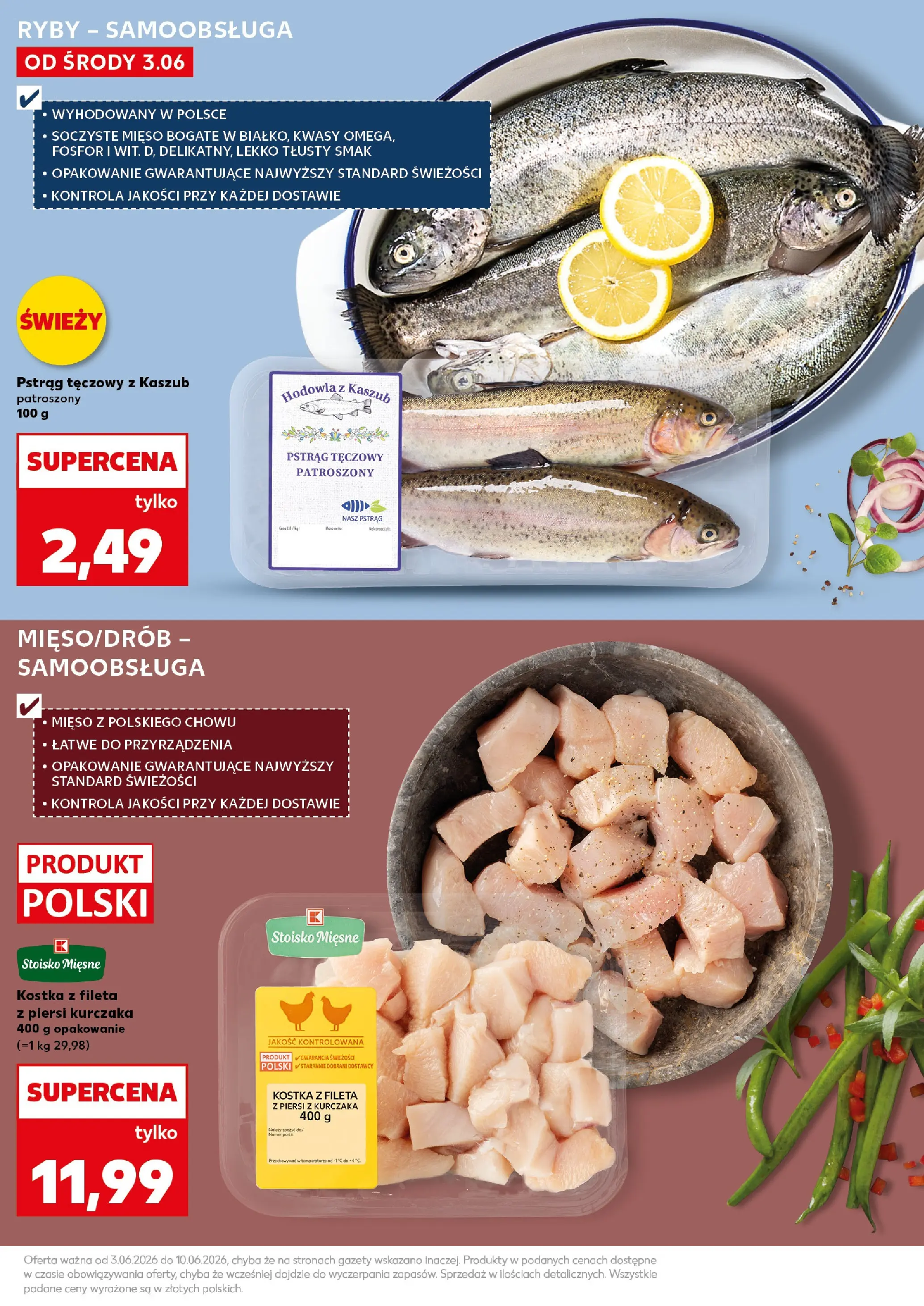 Kaufland gazetka - Mocny start od 08.06.2026 - od jutra PDF | Strona: 21 | Produkty: Pstrąg tęczowy, Piersi, Mięso, Pstrąg