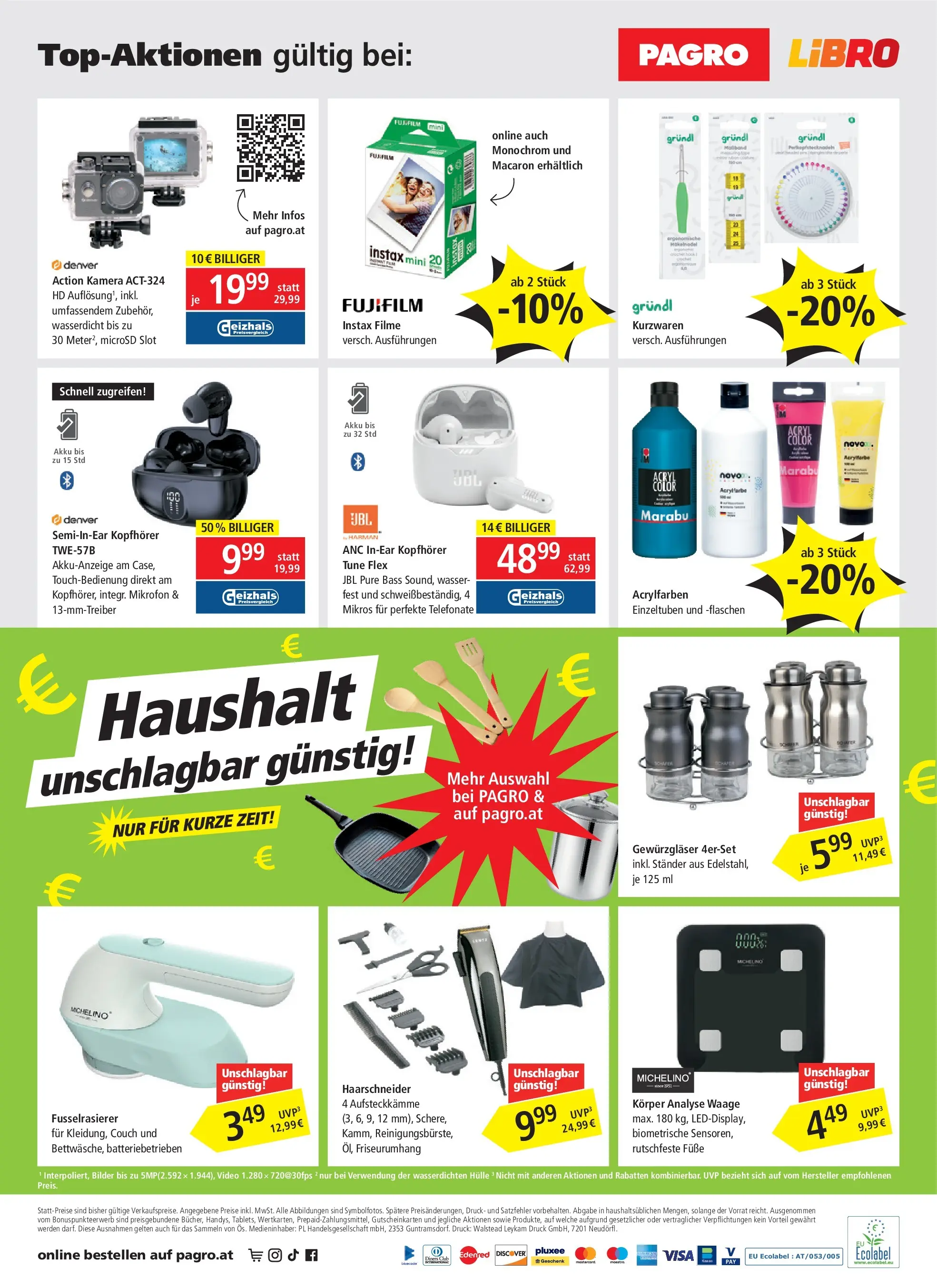 Pagro-Diskont - PAGRO / LIBRO: Aktuelle Angebote von 10.06.2026 - Aktuelle Angebote | Seite: 4 | Produkte: Video, Kopfhörer, Kamera, Couch