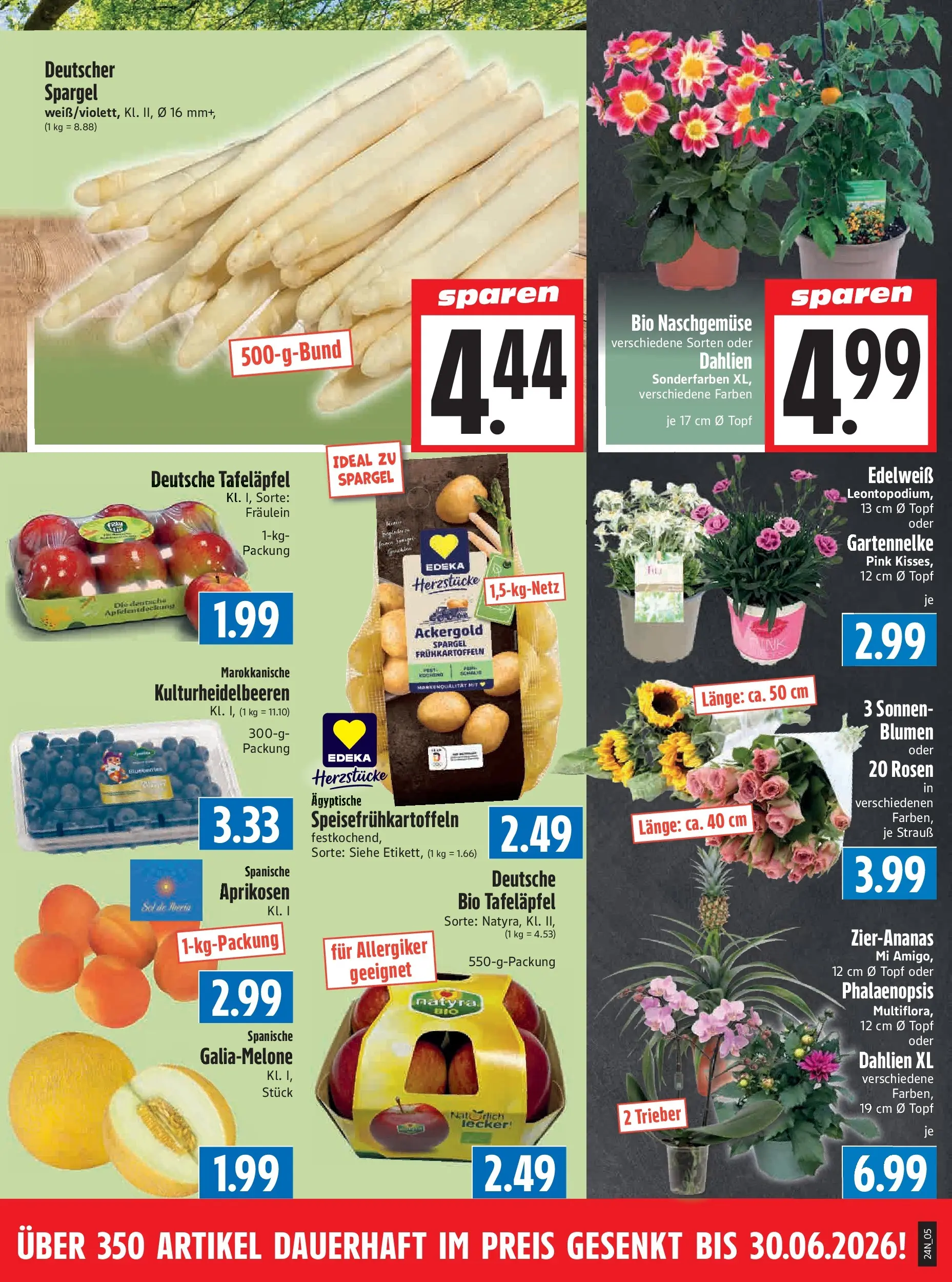 Angebote - Edeka Hahner: Wochenangebote (ab 07.06.2026) zum Blättern | Seite: 7 | Produkte: Blumen, Spargel