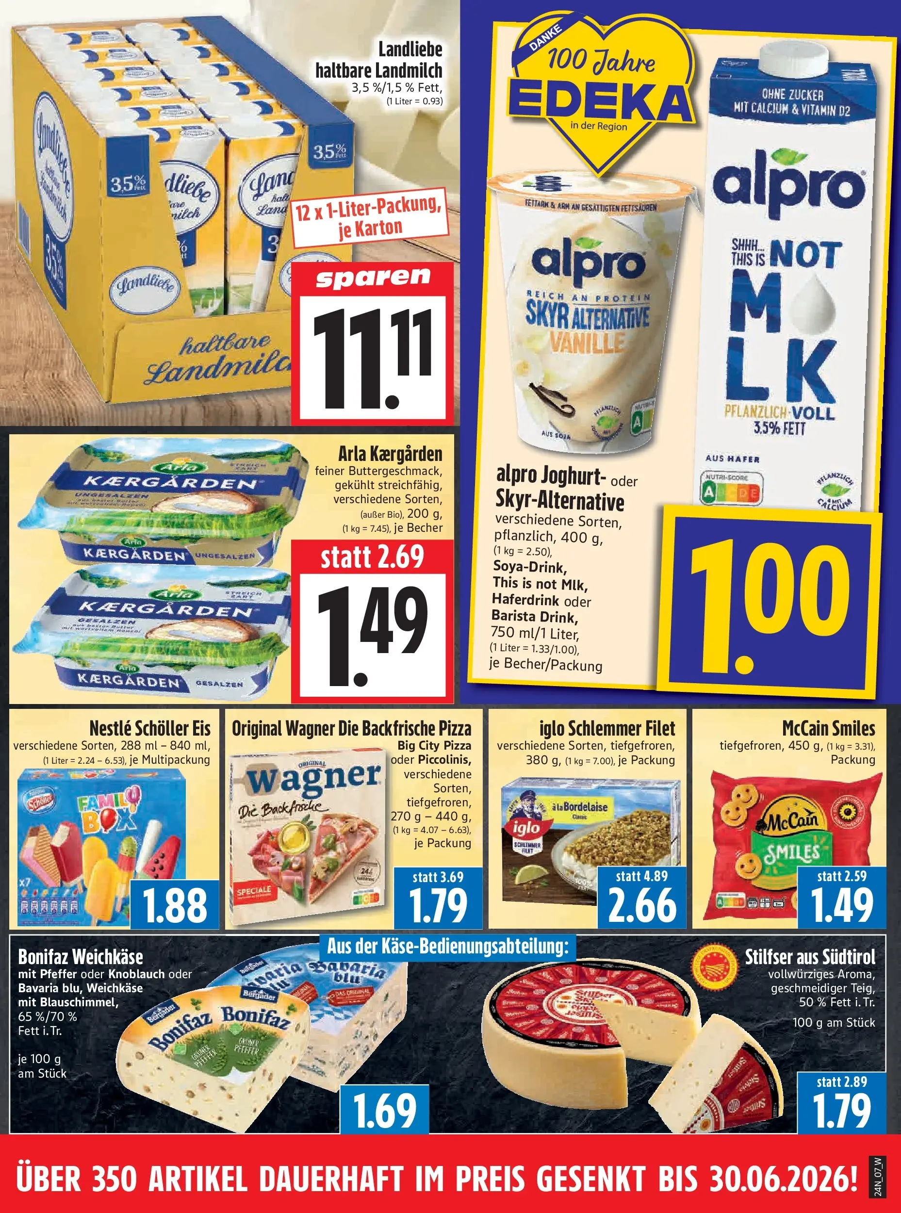 Angebote - Edeka Hahner: Wochenangebote (ab 07.06.2026) zum Blättern | Seite: 9 | Produkte: McCain, Alpro joghurt, Alpro, Knoblauch