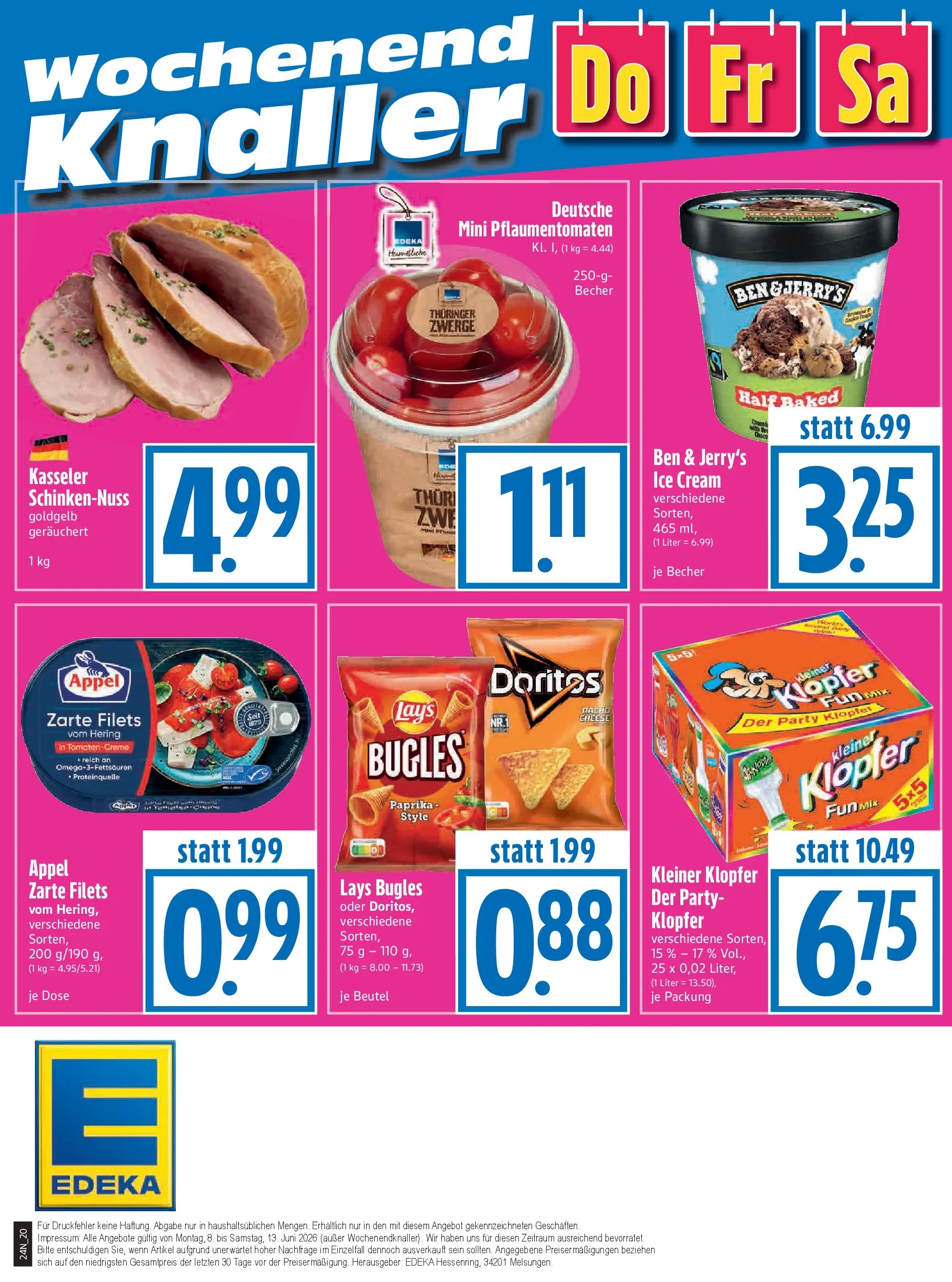 Angebote - Edeka Hahner: Wochenangebote (ab 07.06.2026) zum Blättern | Seite: 22 | Produkte: Ben & Jerry's, Paprika