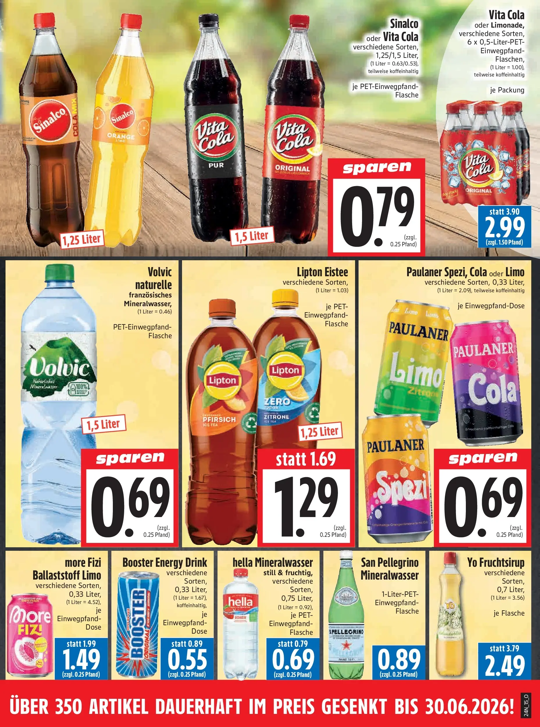 Angebote - Edeka Hahner: Wochenangebote (ab 07.06.2026) zum Blättern | Seite: 29 | Produkte: Sinalco, Hella, Pfirsich, Vita cola