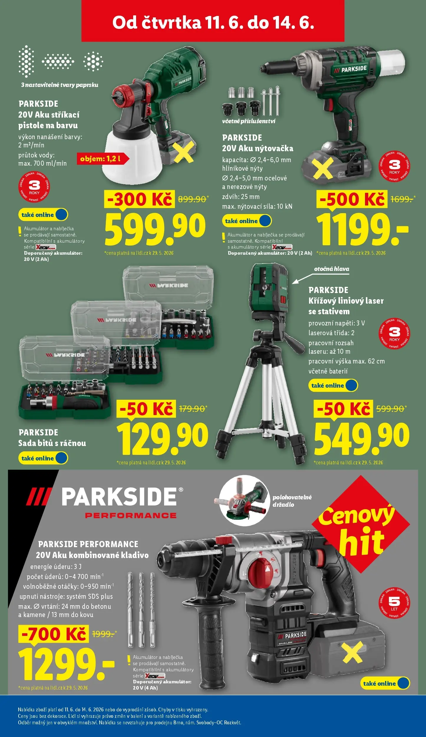 Lidl leták od 07.06.2026 - Nový akční leták | Strana: 19 | Produkty: Parkside, Kladivo, Sada bitů, Barvy