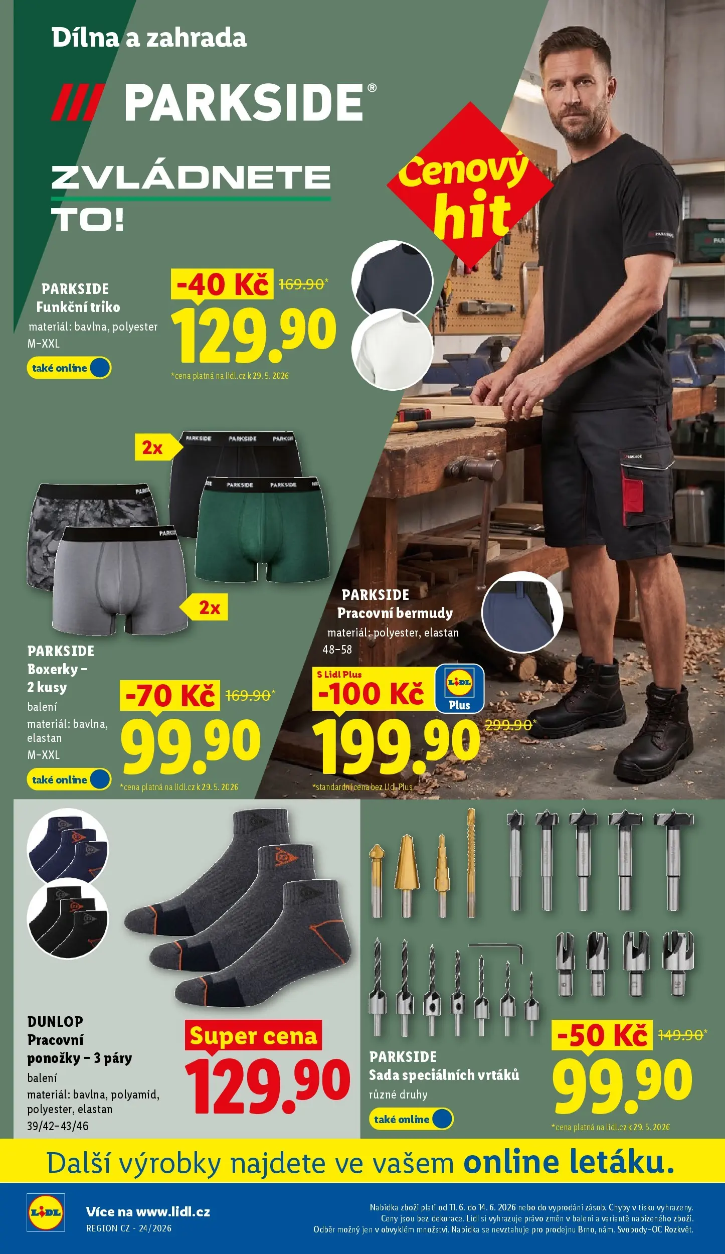 Lidl leták od 07.06.2026 - Nový akční leták | Strana: 20 | Produkty: Parkside, Boxerky, Zahrada, Funkční triko