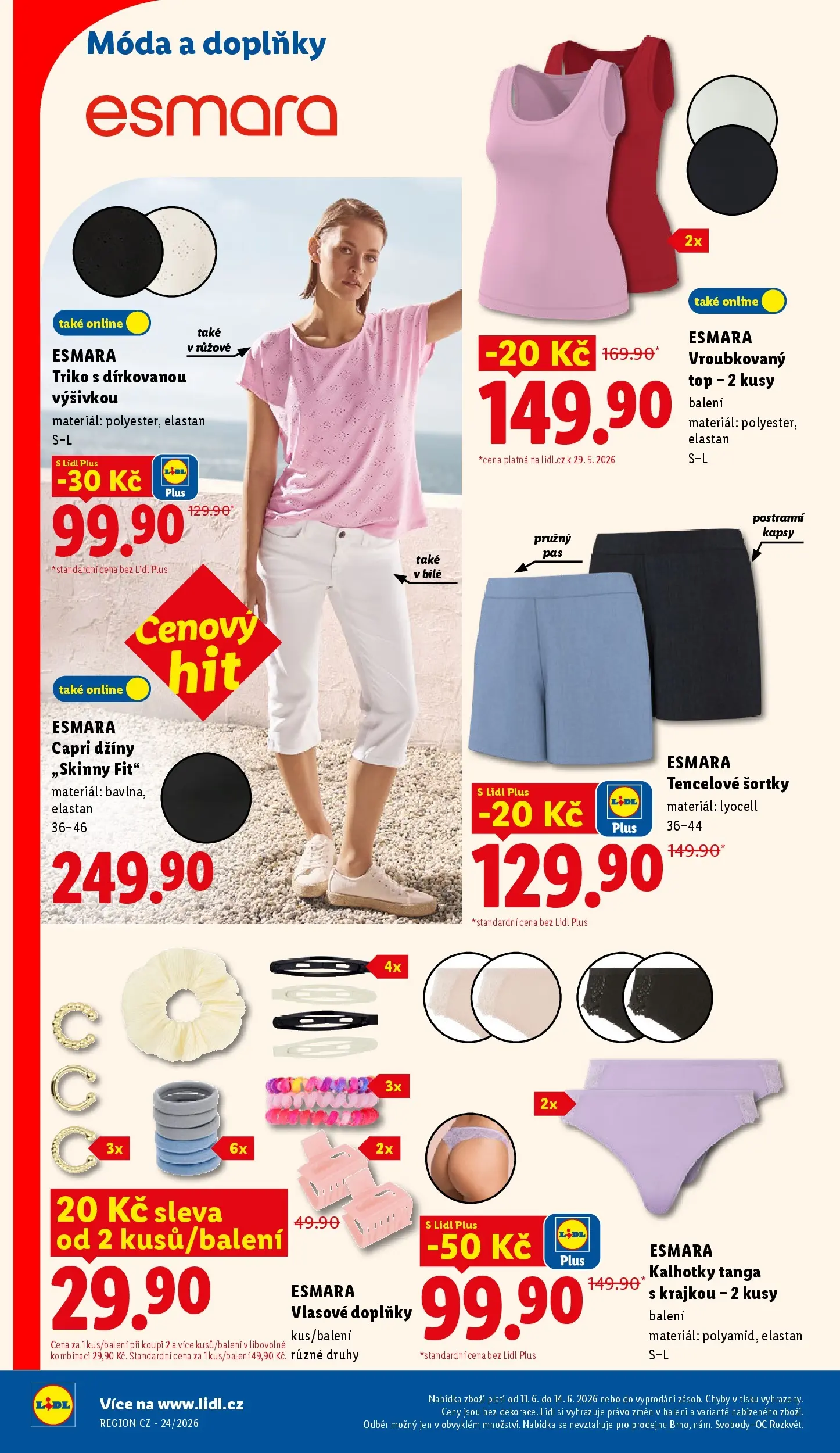 Lidl leták od 07.06.2026 - Nový akční leták | Strana: 24 | Produkty: Kalhotky, Džíny