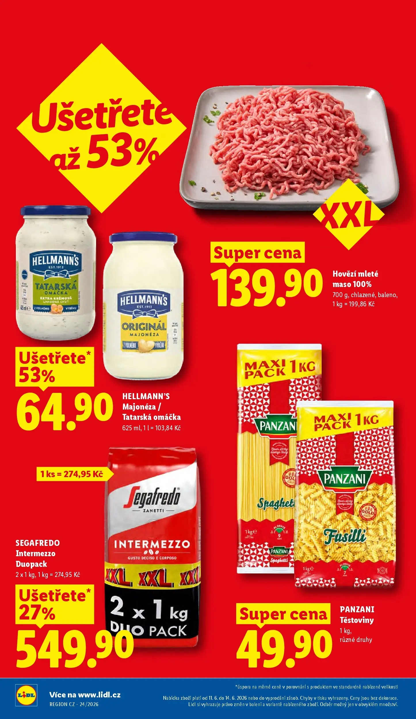 Lidl leták od 10.06.2026 - Nový akční leták | Strana: 6 | Produkty: Hovězí, Majonéza, Mleté maso, Hovězí mleté maso