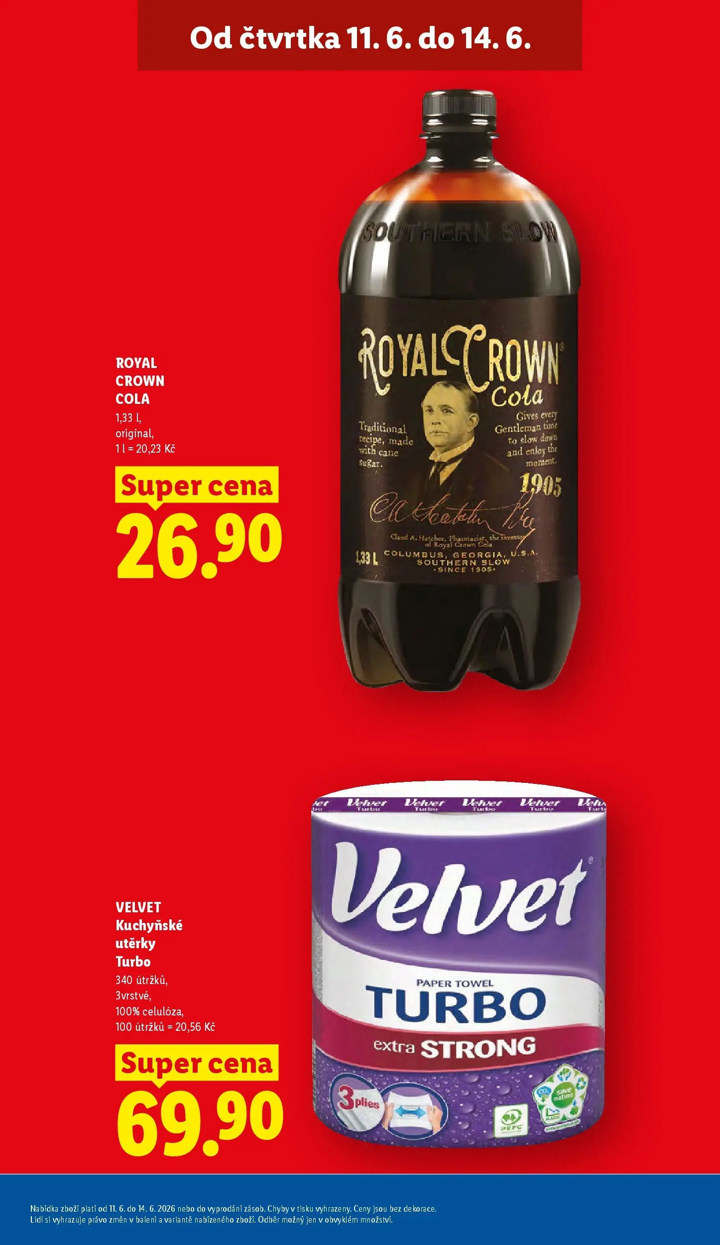 Lidl leták od 10.06.2026 - Nový akční leták | Strana: 9 | Produkty: Kuchyňské utěrky, Utěrky, Velvet, Cola