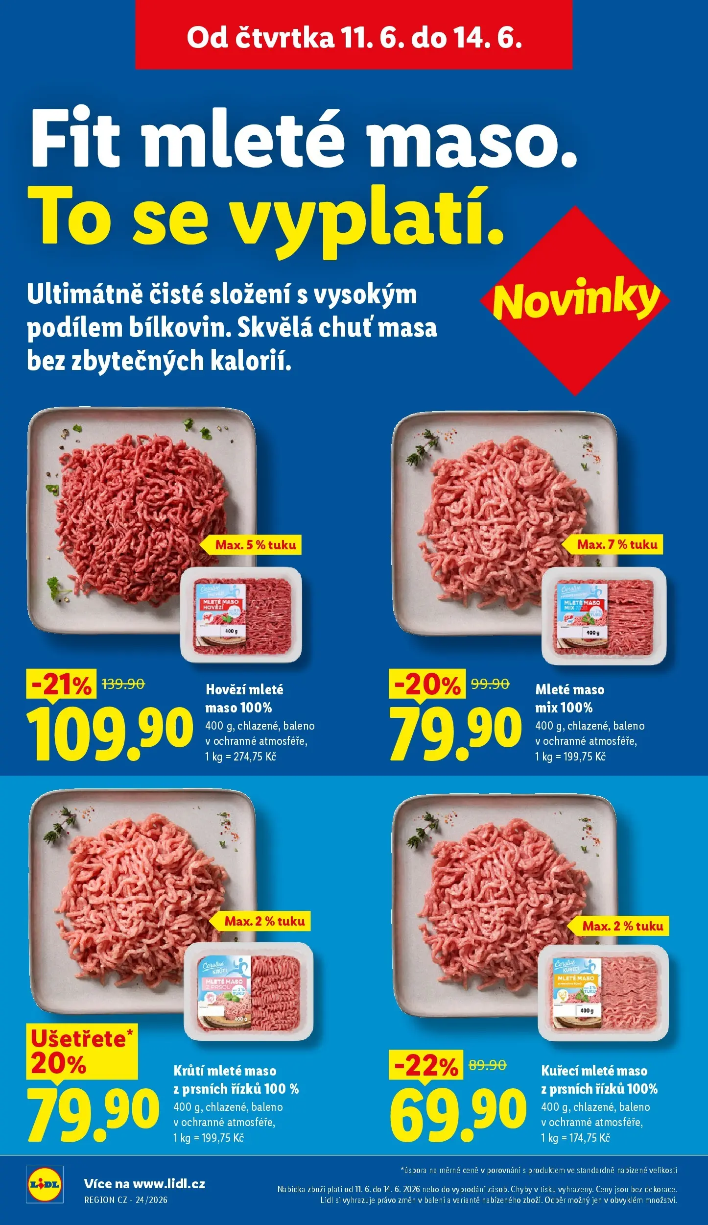 Lidl leták od 10.06.2026 - Nový akční leták | Strana: 18 | Produkty: Hovězí, Mleté maso mix, Maso, Hovězí mleté maso