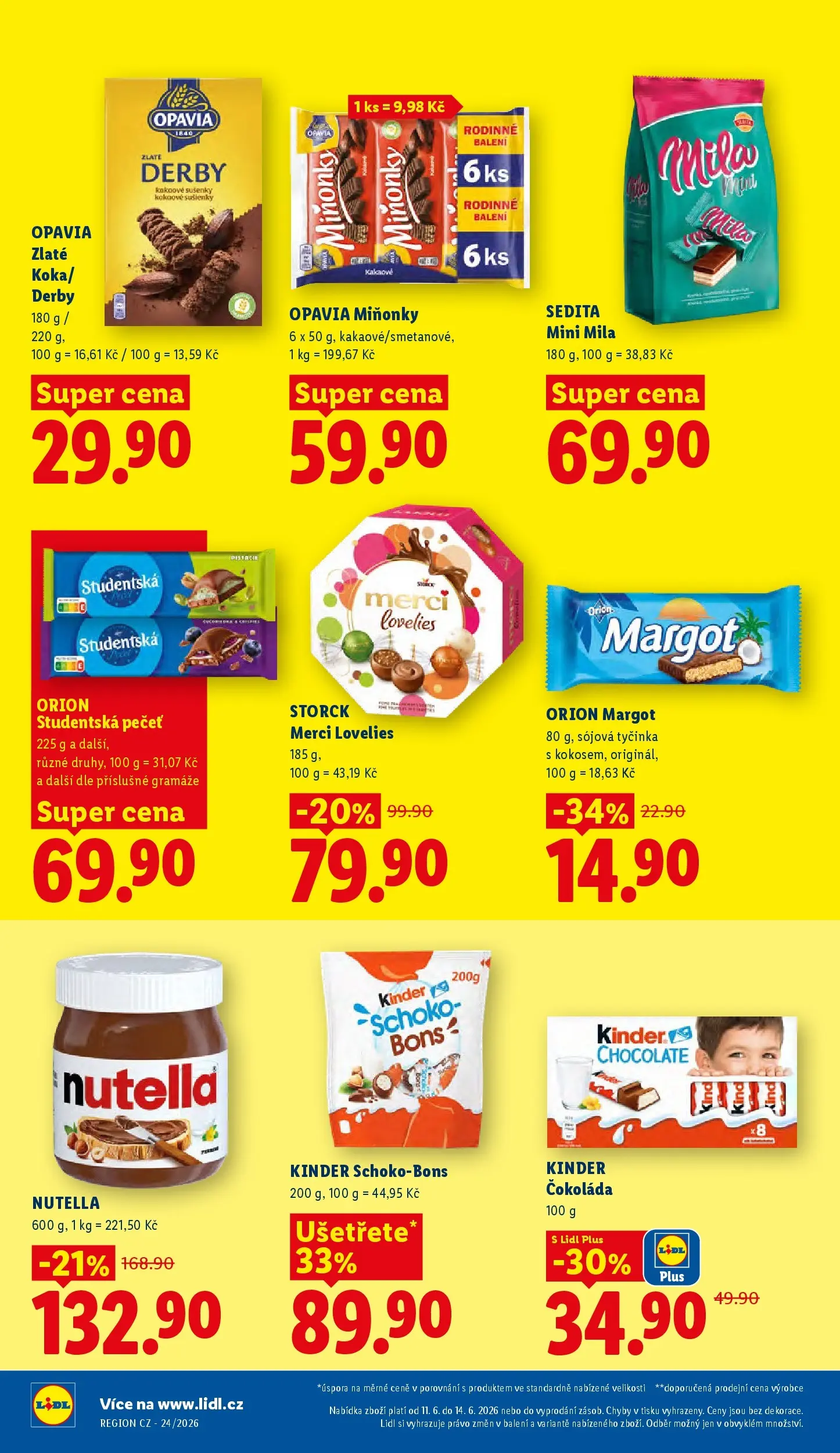 Lidl leták od 10.06.2026 - Nový akční leták | Strana: 22 | Produkty: Čokoláda, Cookies, Merci, Orion Studentská pečeť