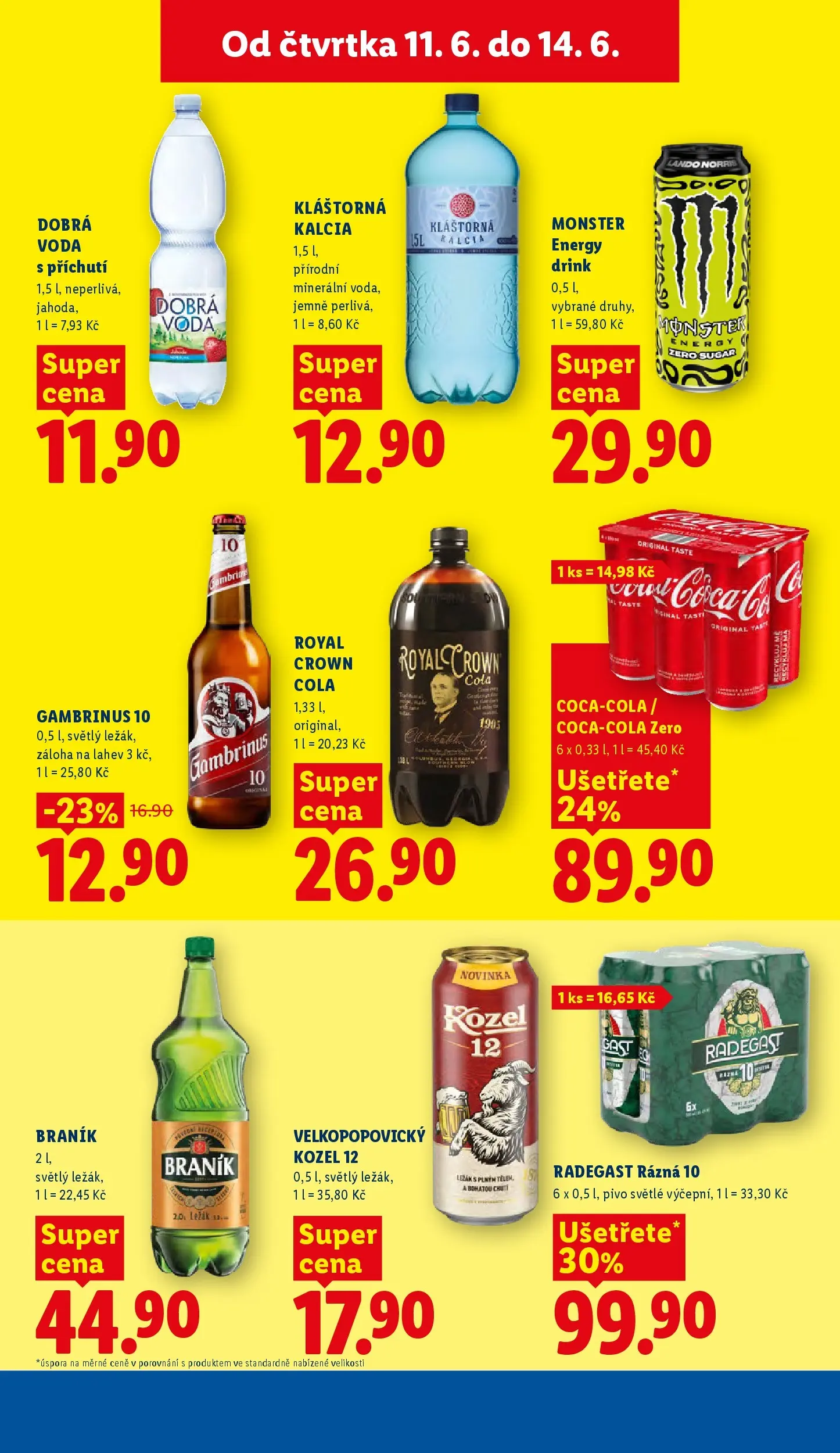 Lidl leták od 10.06.2026 - Nový akční leták | Strana: 27 | Produkty: Voda, Braník, Gambrinus 10, Energy drink