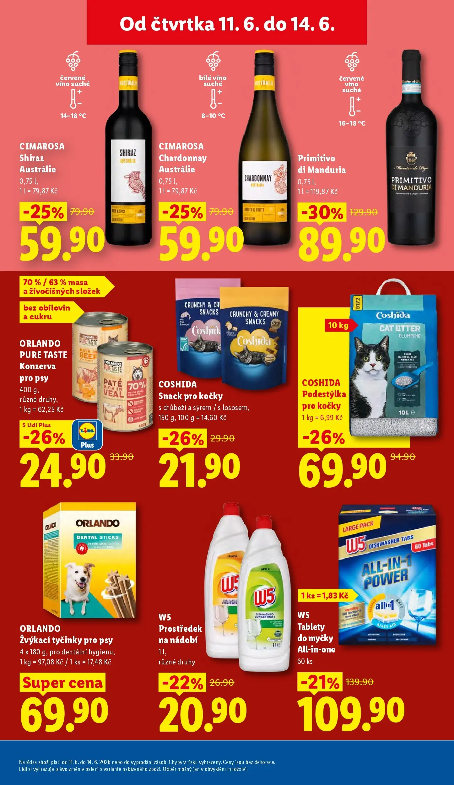 Lidl leták od 10.06.2026 - Nový akční leták | Strana: 33 | Produkty: Bílé víno, Tyčinky, Primitivo Di Manduria, W5