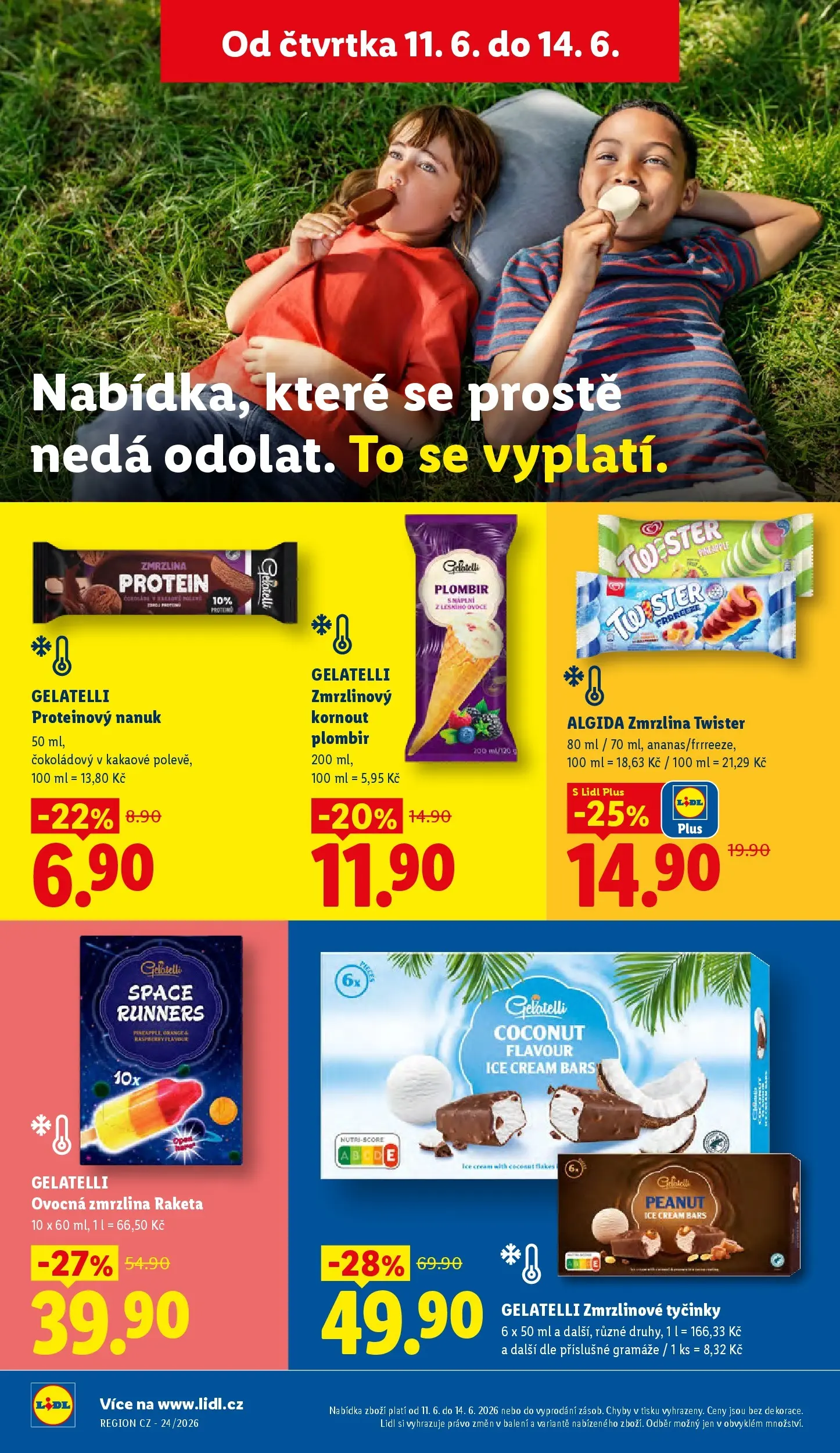 Lidl leták od 10.06.2026 - Nový akční leták | Strana: 34 | Produkty: Ovoce, Zmrzlina, Plombir, Protein