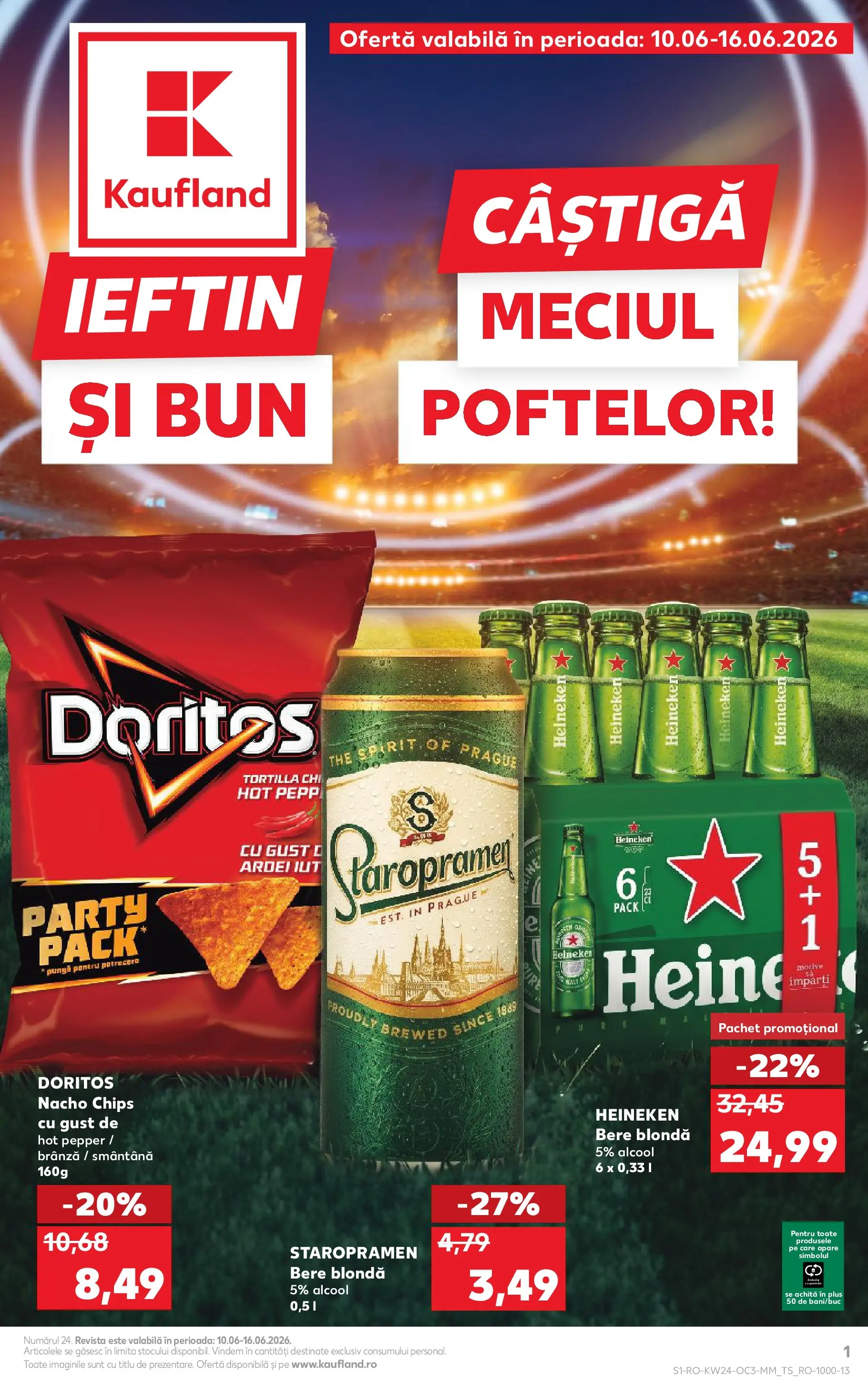 Kaufland Domnesti 09.06.2026 - Revista si Oferta | Pagină: 1 | Produse: Ardei, Brânză, Bere, Smântână