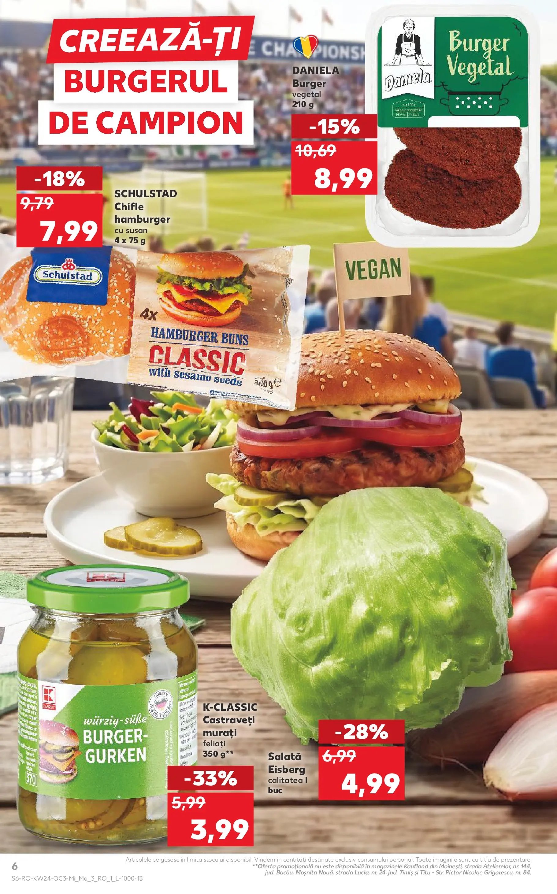 Kaufland Domnesti 09.06.2026 - Revista si Oferta | Pagină: 6 | Produse: Castraveți, Burger, Salată