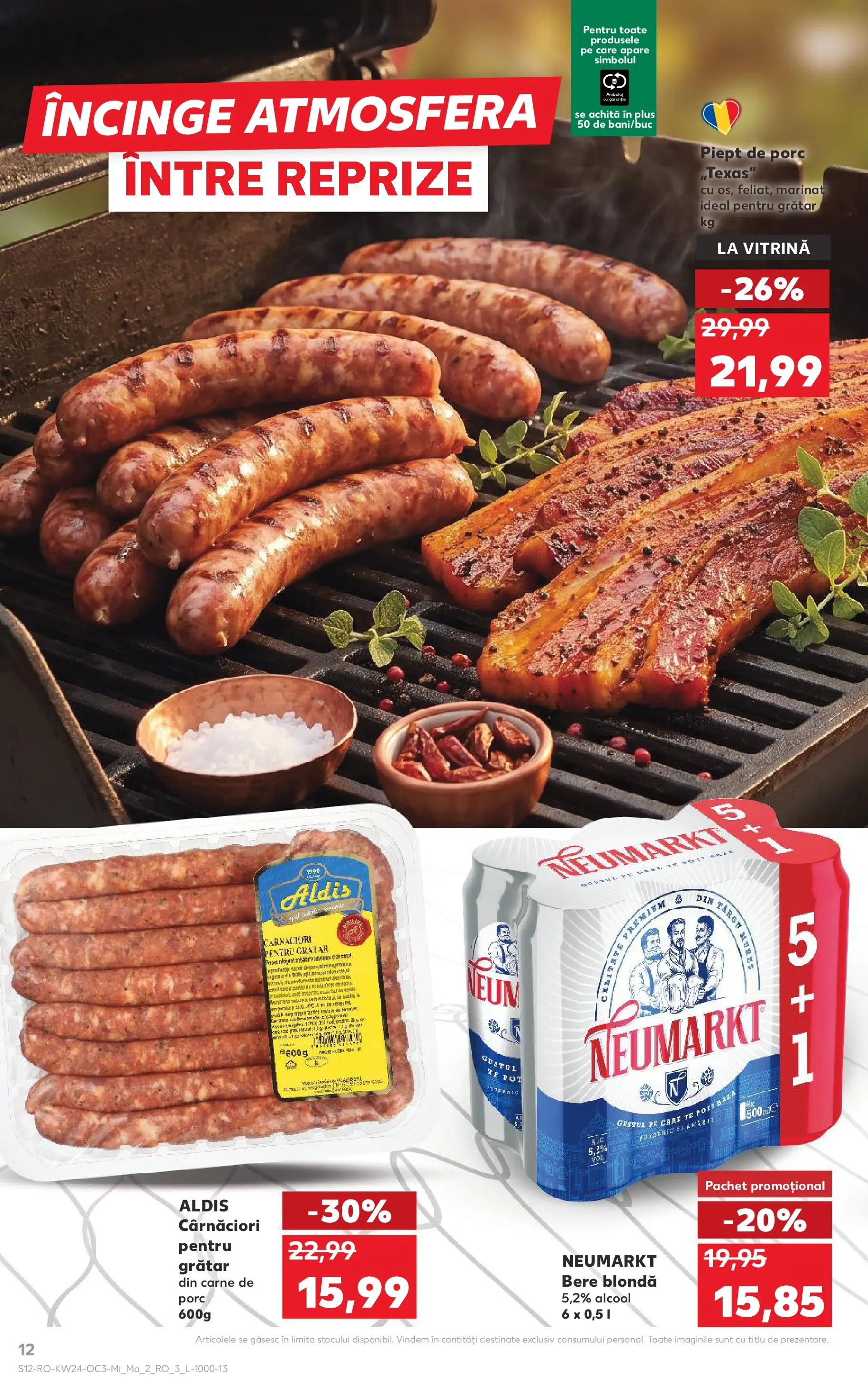 Kaufland Domnesti 09.06.2026 - Revista si Oferta | Pagină: 12 | Produse: Grătar, Vitrină, Bere, Carne De Porc