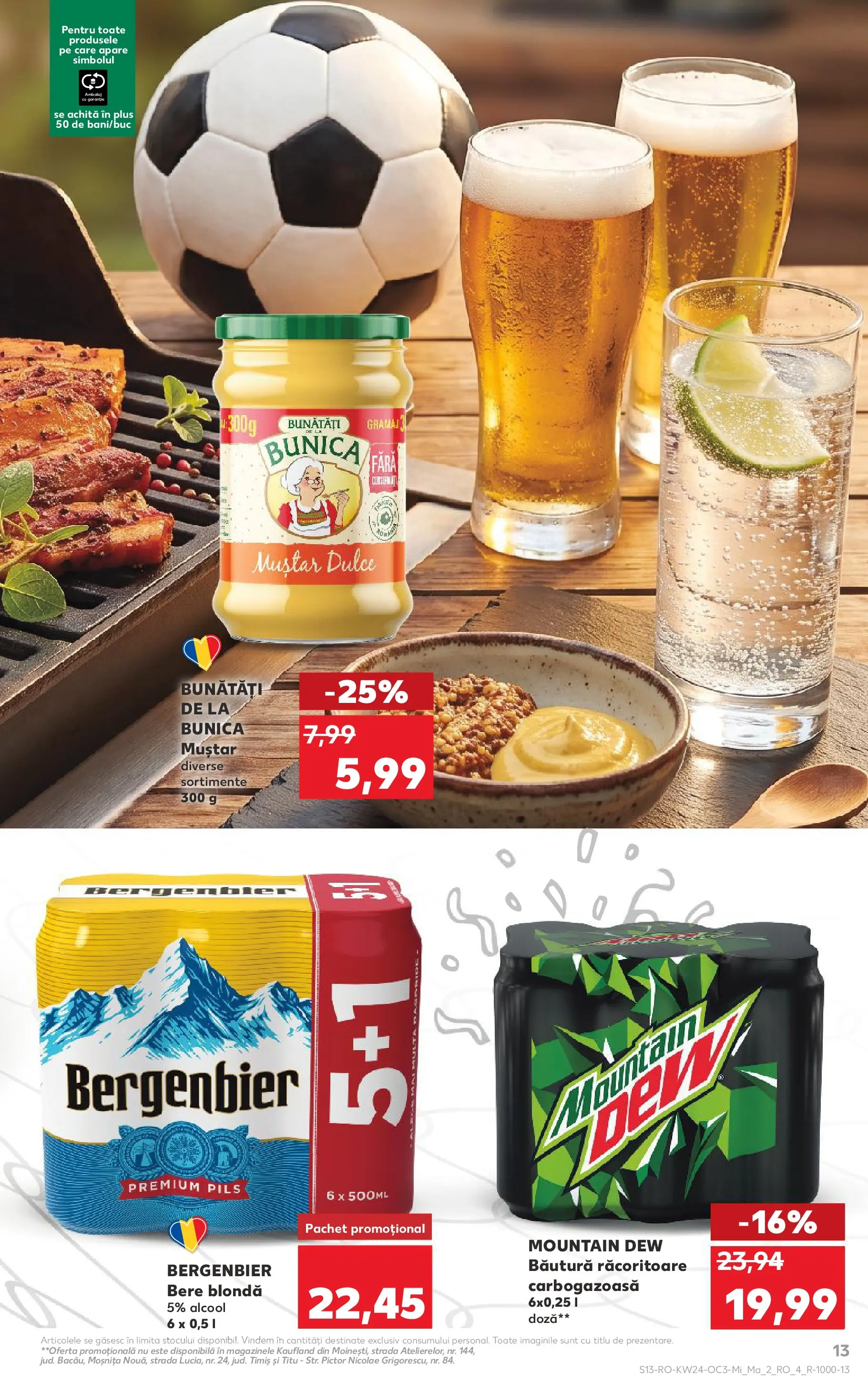 Kaufland Domnesti 09.06.2026 - Revista si Oferta | Pagină: 13 | Produse: Bere, Plastik Kulübe, Muștar
