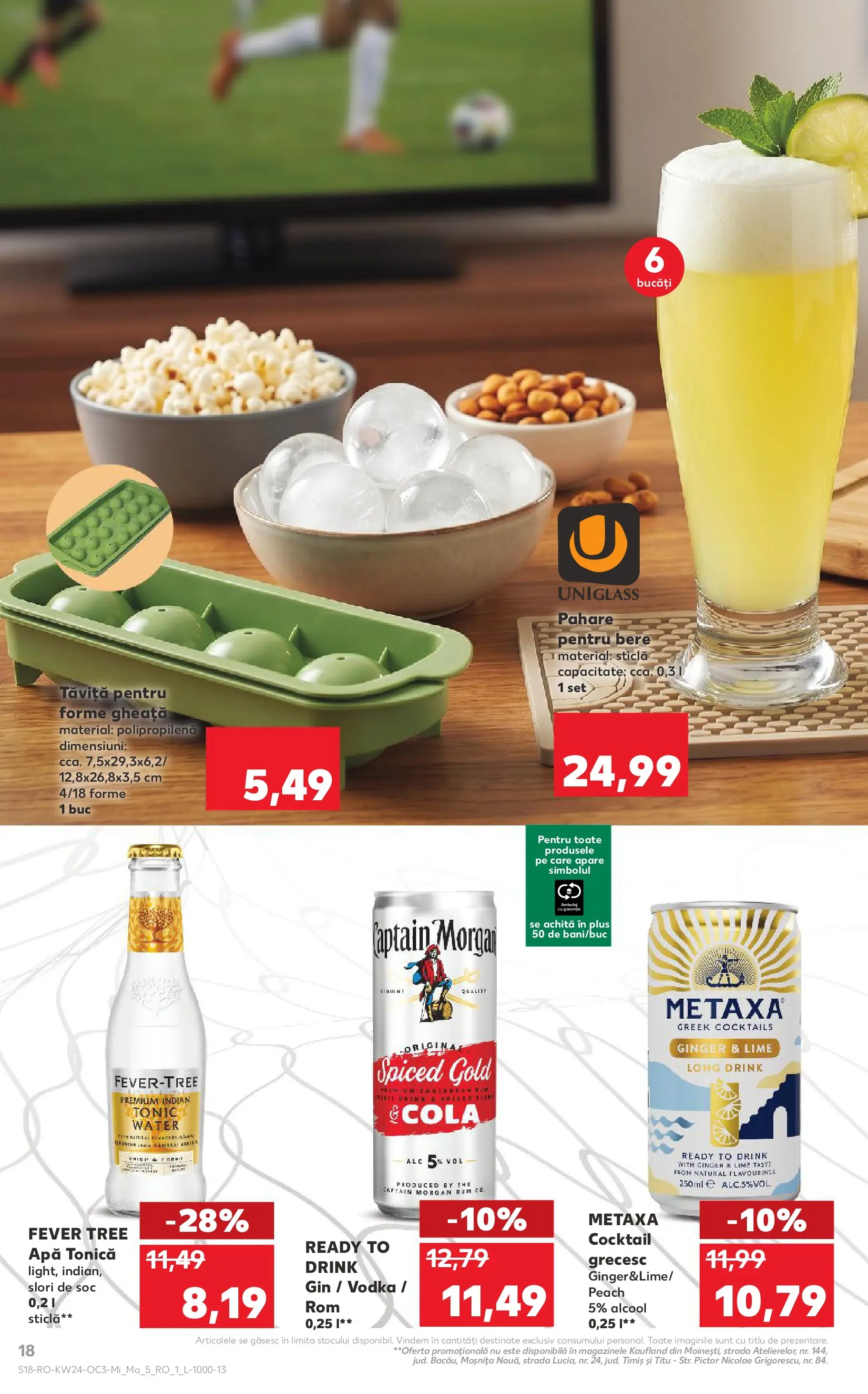 Kaufland Domnesti 09.06.2026 - Revista si Oferta | Pagină: 18 | Produse: Bere, Rom, Gin, Apă