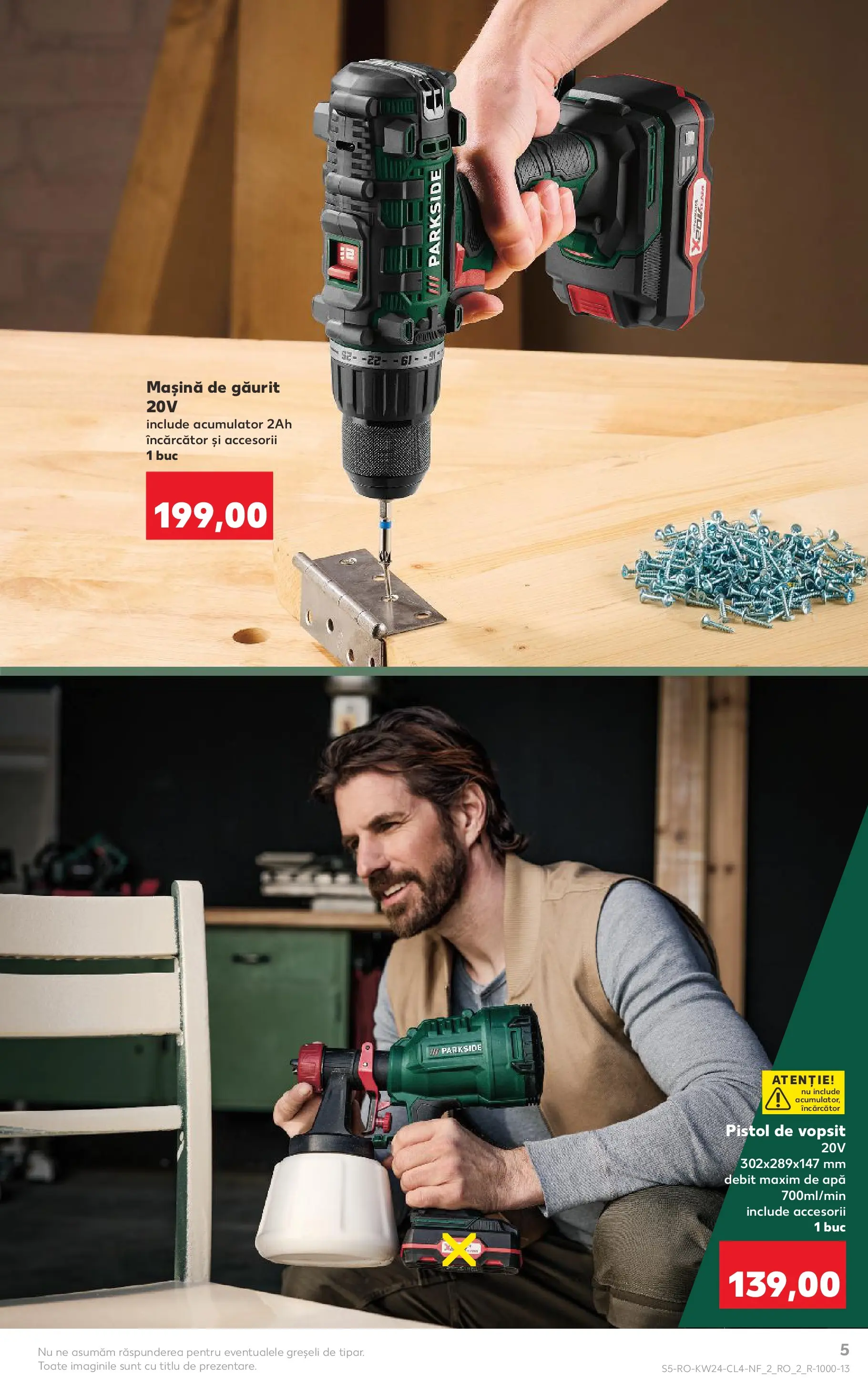 Kaufland Domnesti 09.06.2026 - Revista si Oferta | Pagină: 5 | Produse: Mașină de găurit, Încărcător, Apă