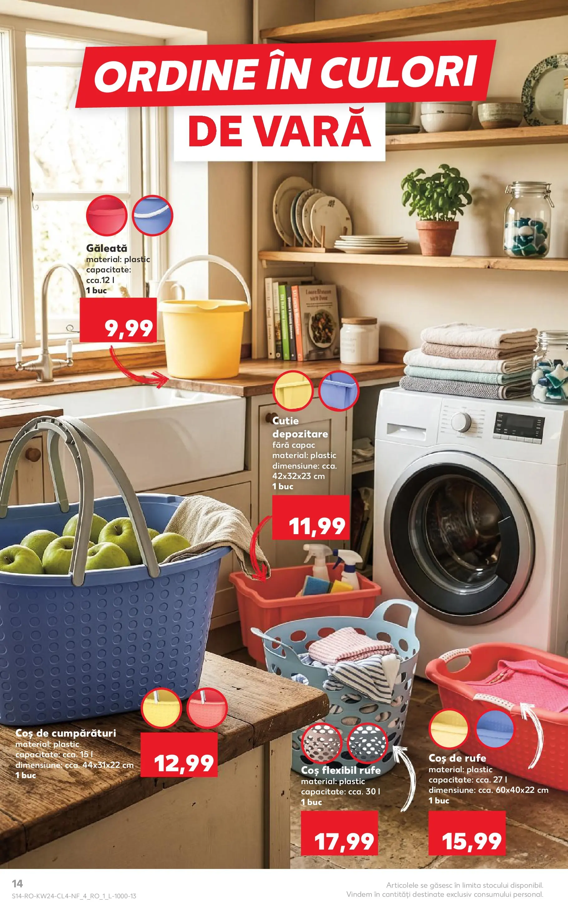 Kaufland Domnesti 09.06.2026 - Revista si Oferta | Pagină: 14 | Produse: Coș, Cutie, Coș De Rufe