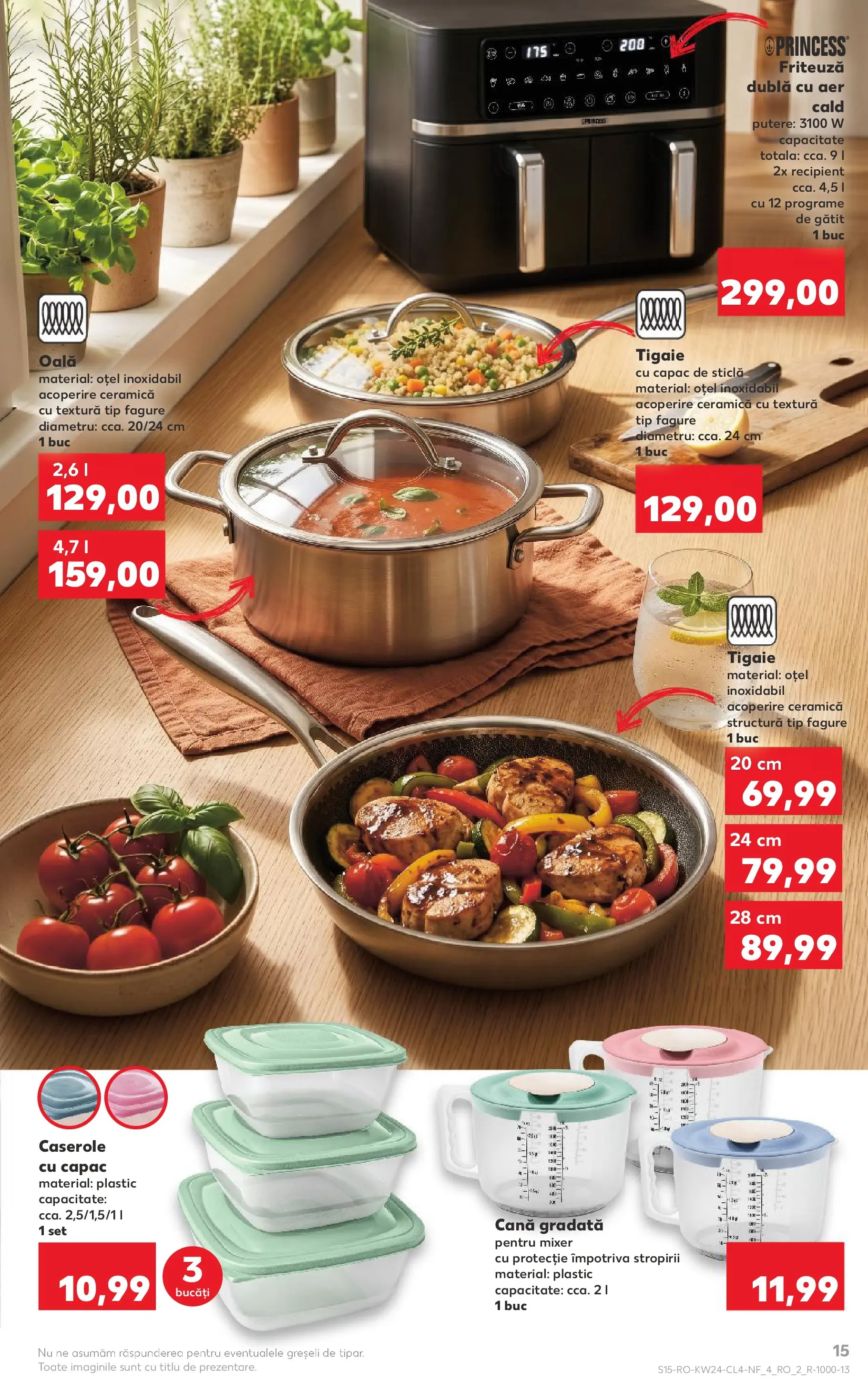 Kaufland Domnesti 09.06.2026 - Revista si Oferta | Pagină: 15 | Produse: Caserole, Oală, Mixer, Friteuză