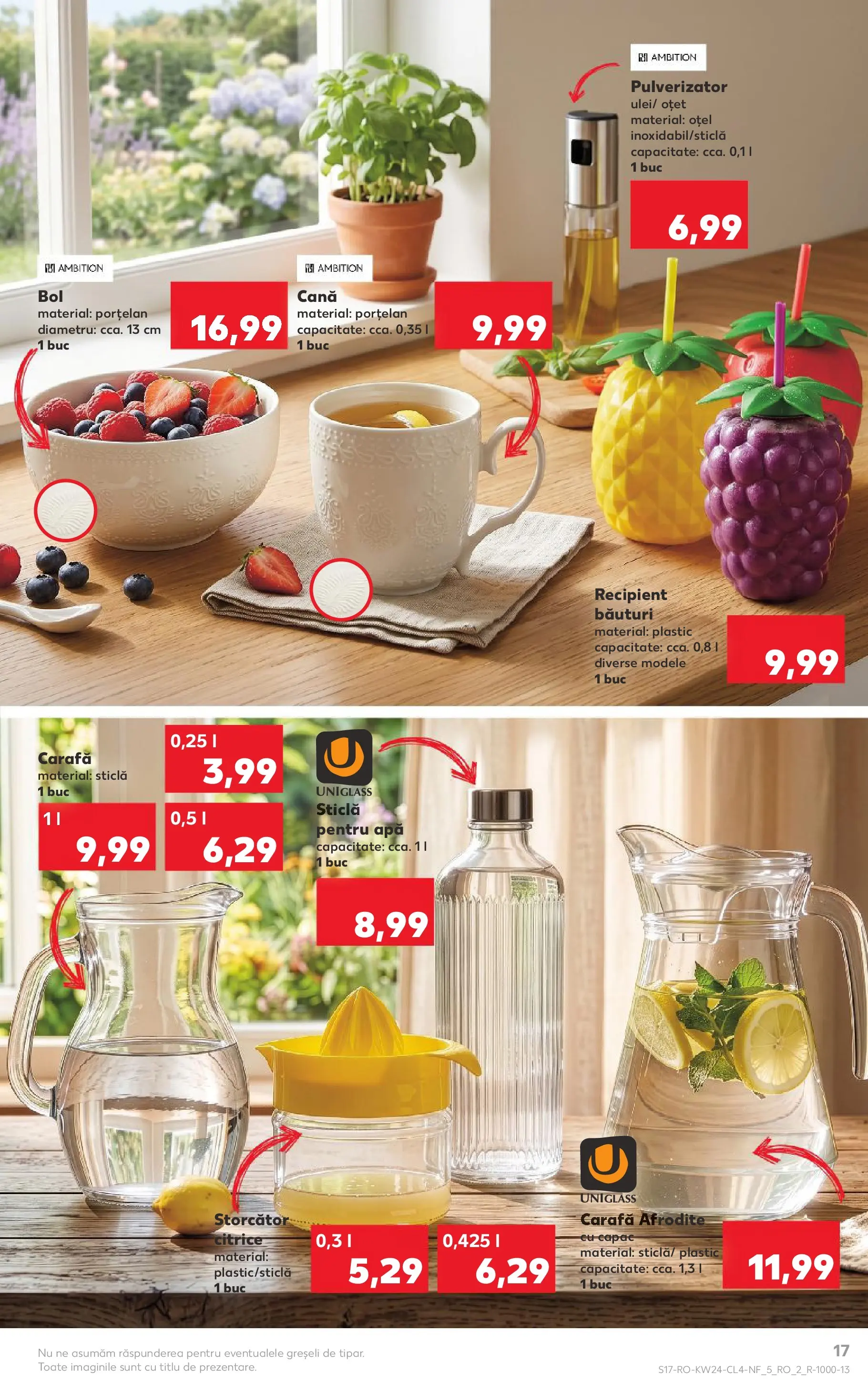 Kaufland Domnesti 09.06.2026 - Revista si Oferta | Pagină: 17 | Produse: Storcător, Carafă, Oțet, Apă