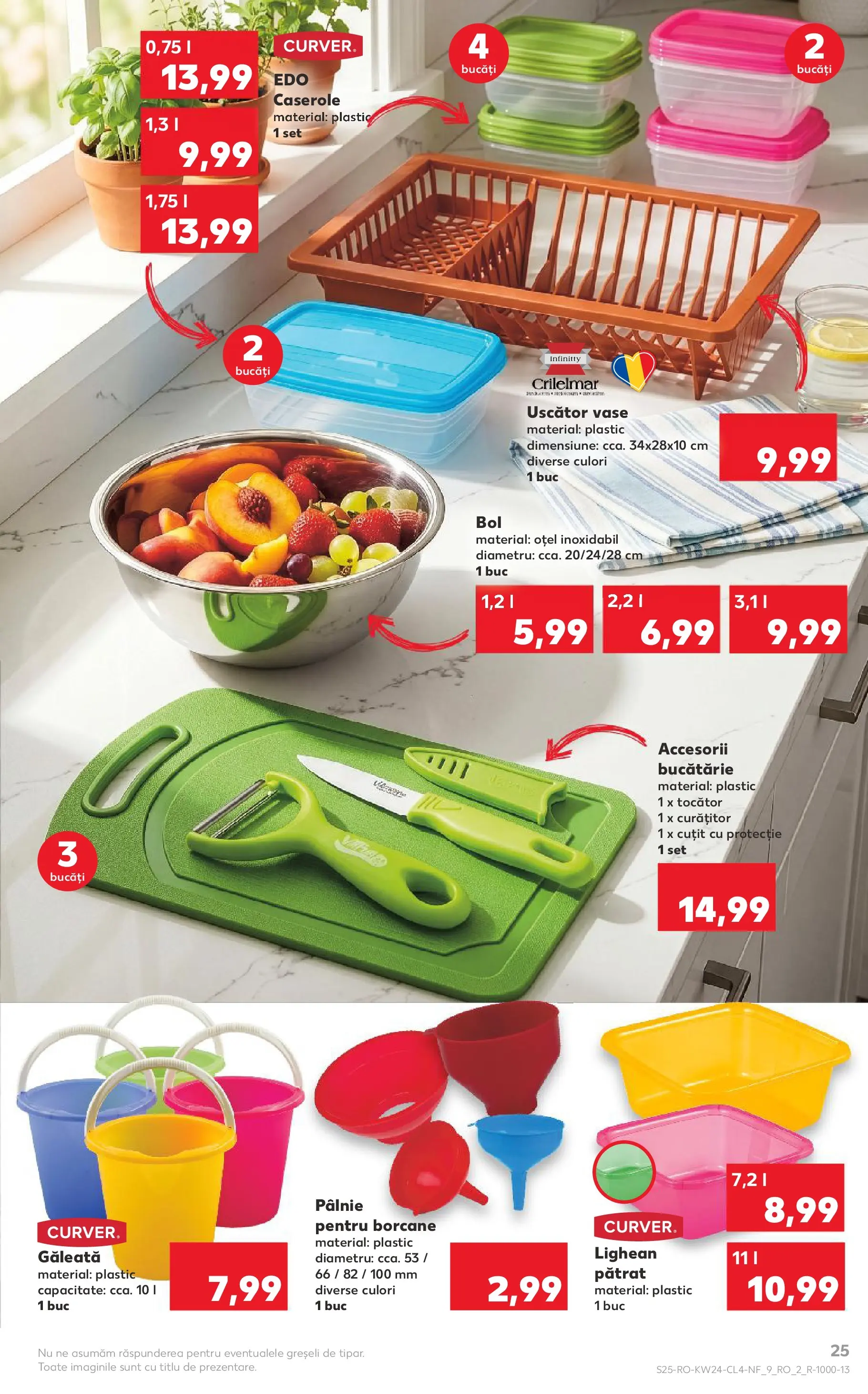 Kaufland Domnesti 09.06.2026 - Revista si Oferta | Pagină: 25 | Produse: Caserole, Bol, Bucătărie, Cuțit
