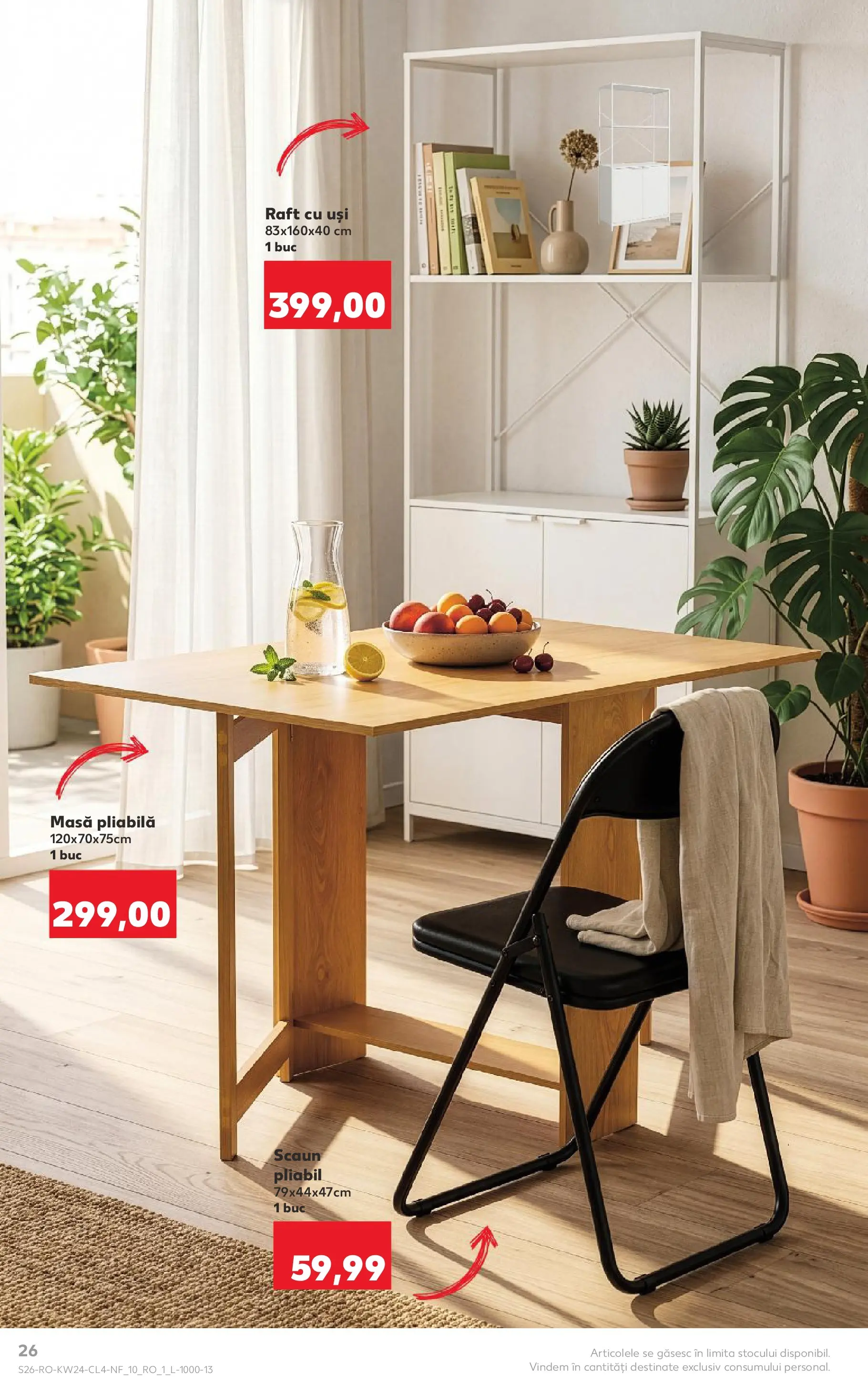 Kaufland Domnesti 09.06.2026 - Revista si Oferta | Pagină: 26 | Produse: Raft, Masă, Scaun