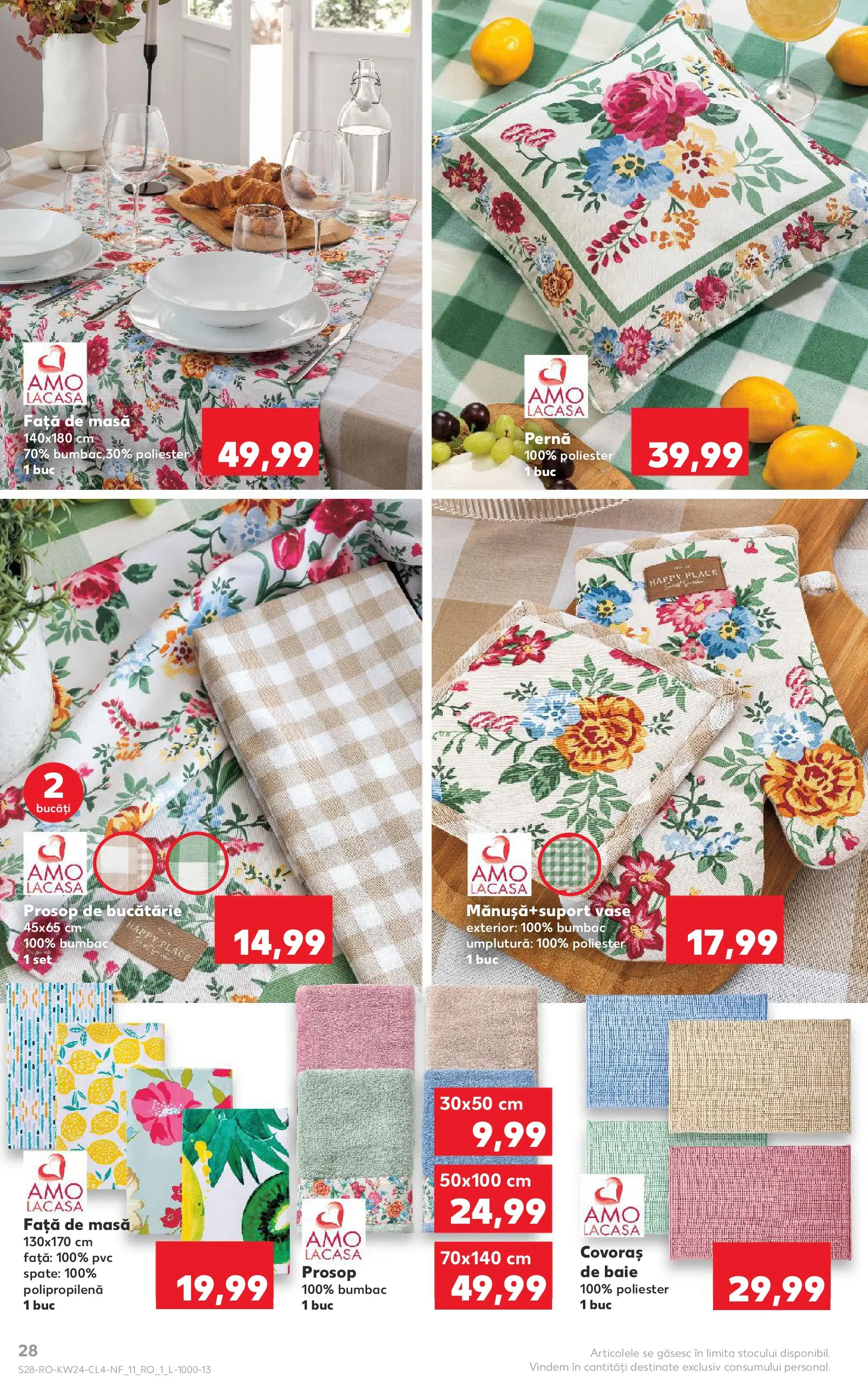 Kaufland Domnesti 09.06.2026 - Revista si Oferta | Pagină: 28 | Produse: Pernă, Masă, Bucătărie, Covoraș de baie