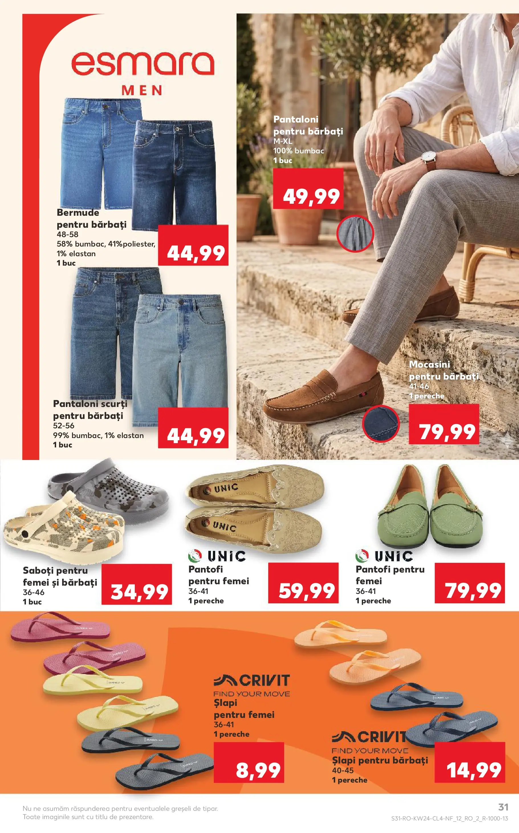 Kaufland Domnesti 09.06.2026 - Revista si Oferta | Pagină: 31 | Produse: Pantofi, Pantaloni, Pantaloni scurți, Șlapi
