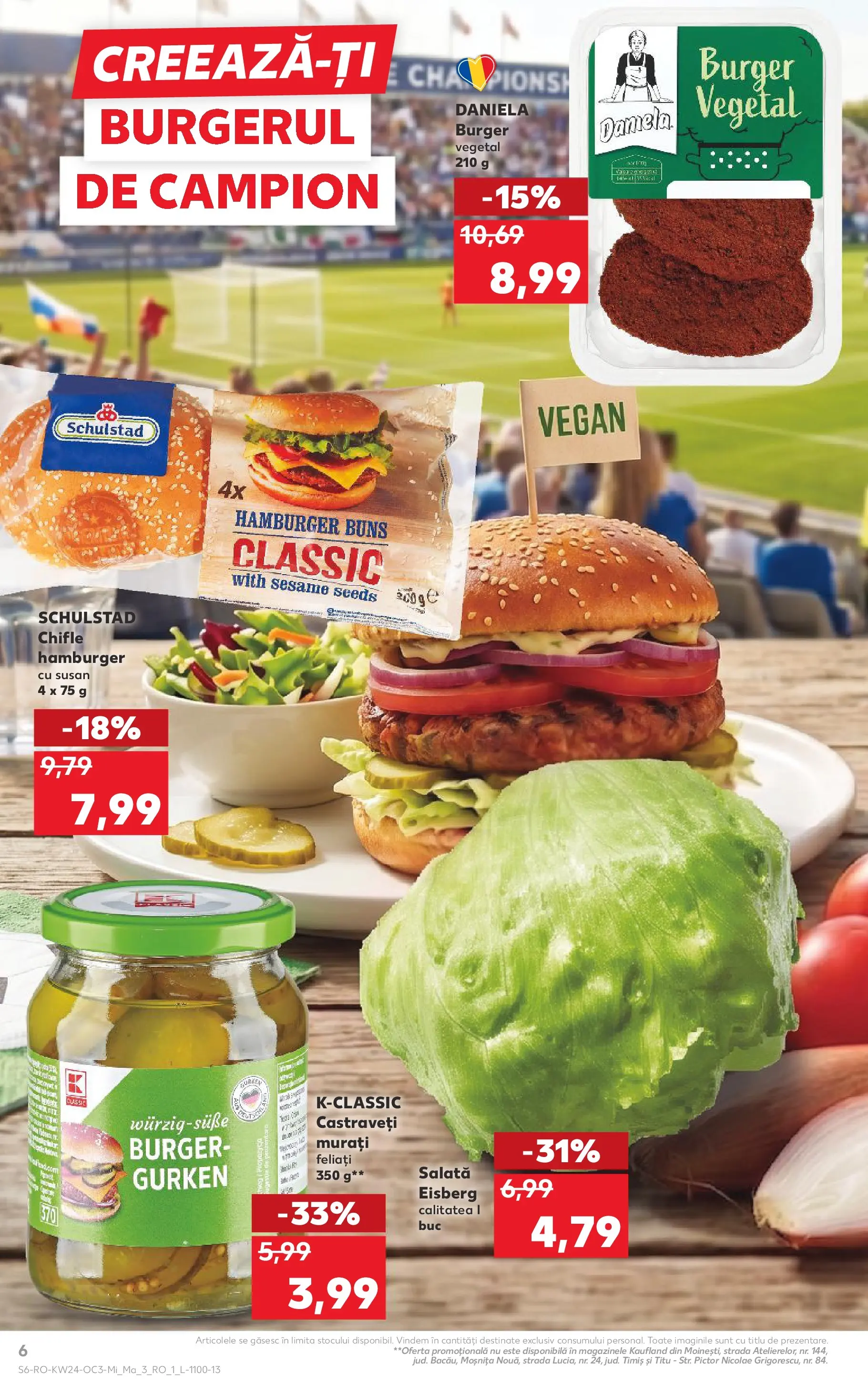 Kaufland Craiova 10.06.2026 - Revista si Oferta | Pagină: 6 | Produse: Castraveți, Burger, Salată