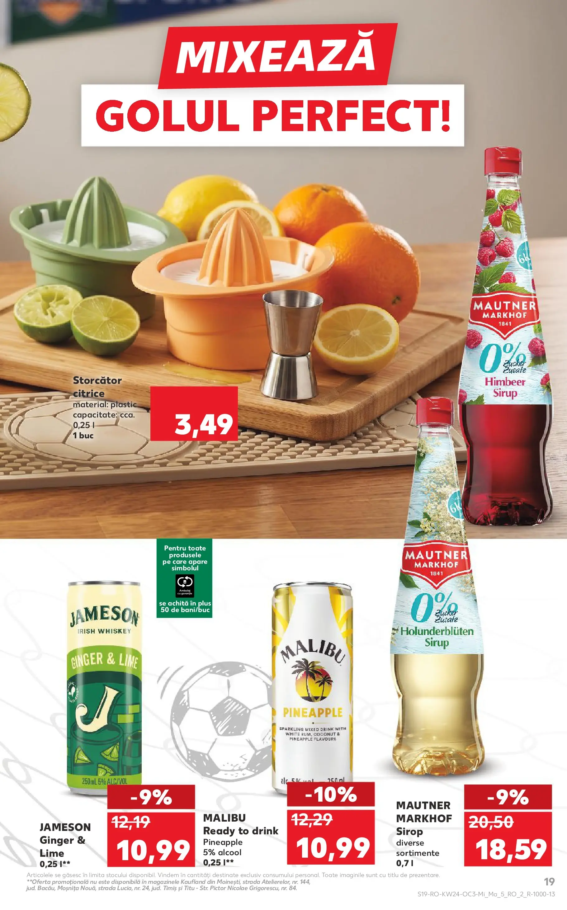 Kaufland Domnesti 09.06.2026 - Revista si Oferta | Pagină: 19 | Produse: Lime, Cocktail, Sirop, Whiskey