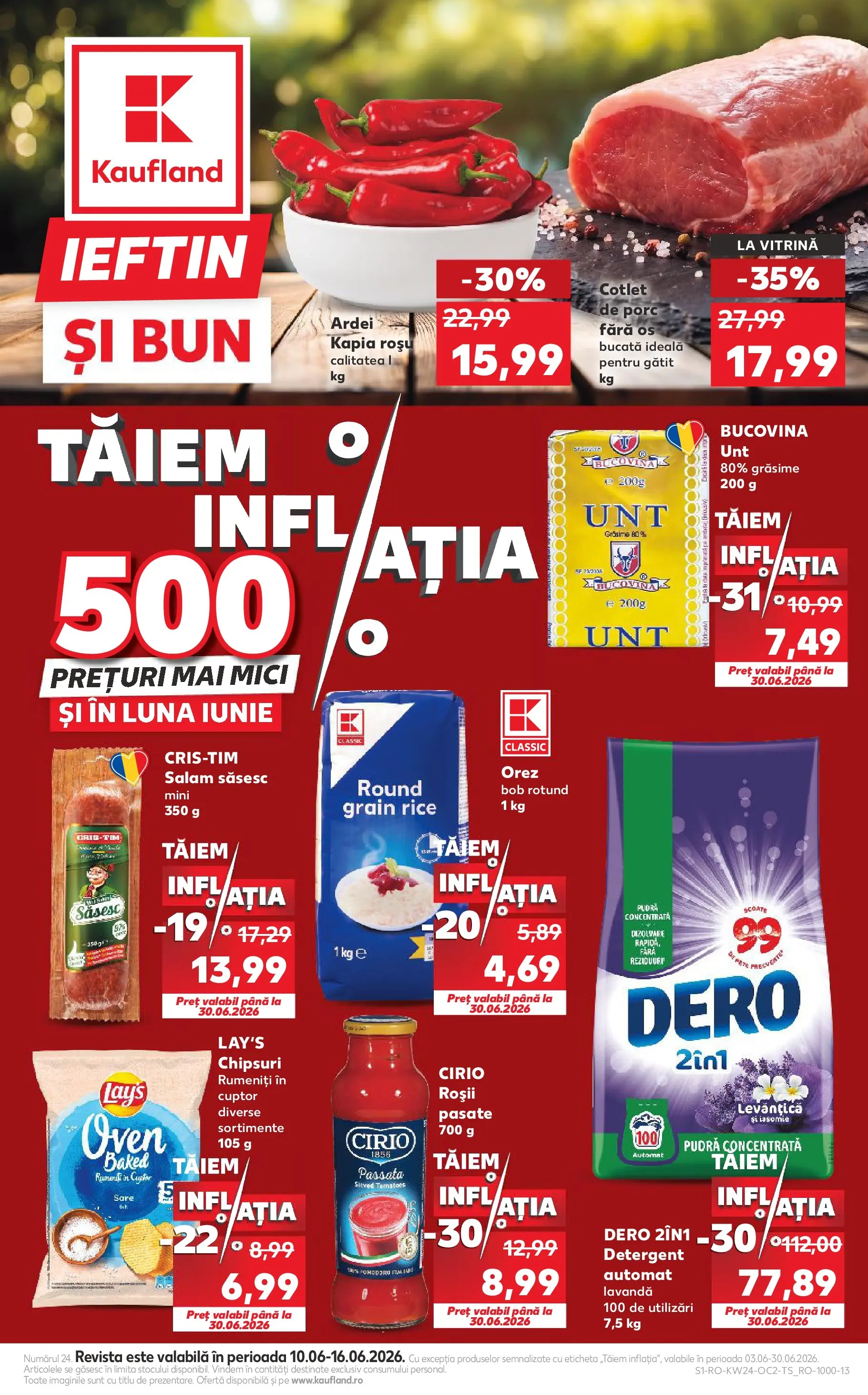 Kaufland Domnesti 10.06.2026 - Revista si Oferta | Pagină: 1 | Produse: Mici, Orez, Chipsuri, Sare