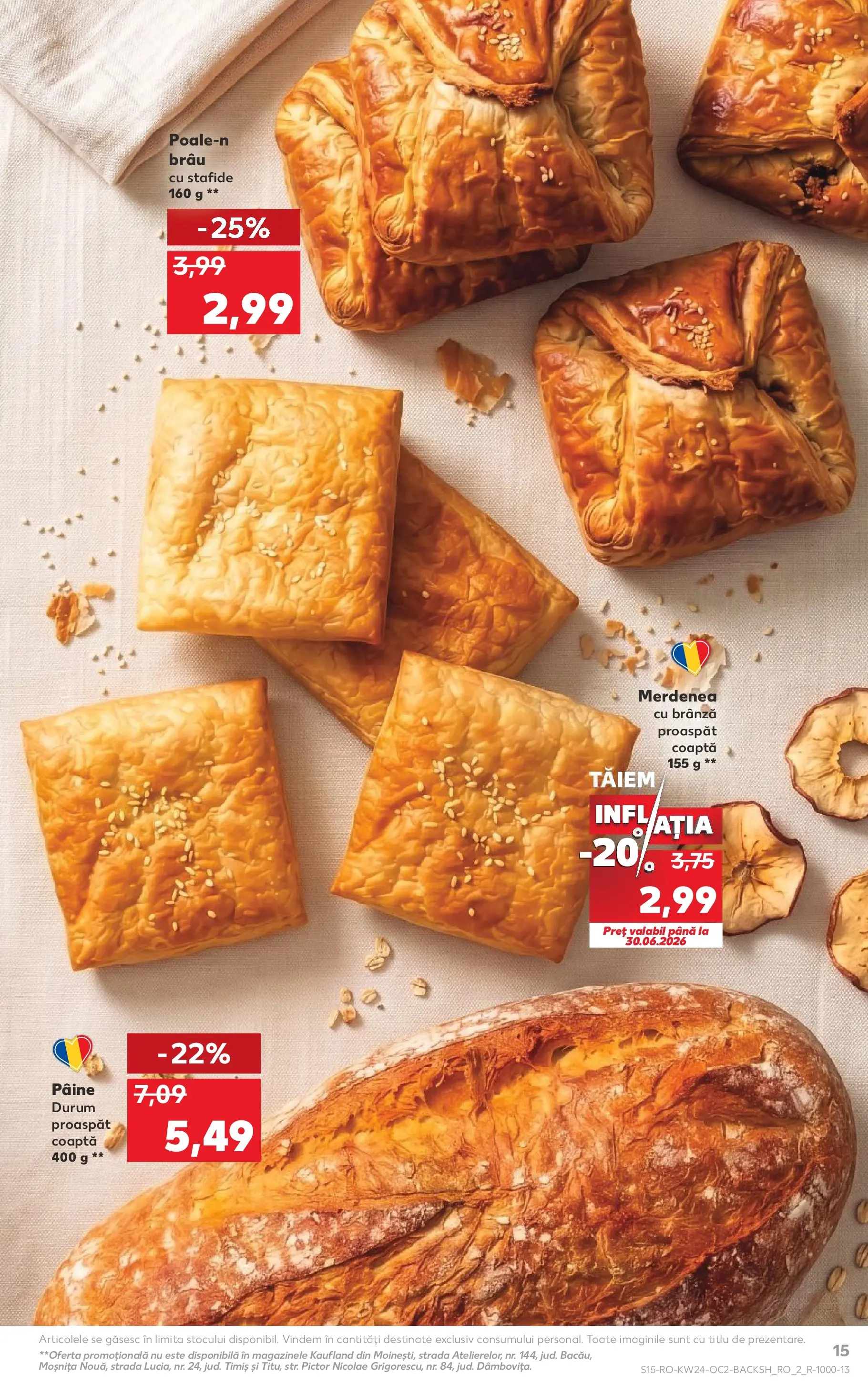 Kaufland Baia Mare 10.06.2026 - Revista si Oferta | Pagină: 15 | Produse: Brânză, Pâine, Stafide