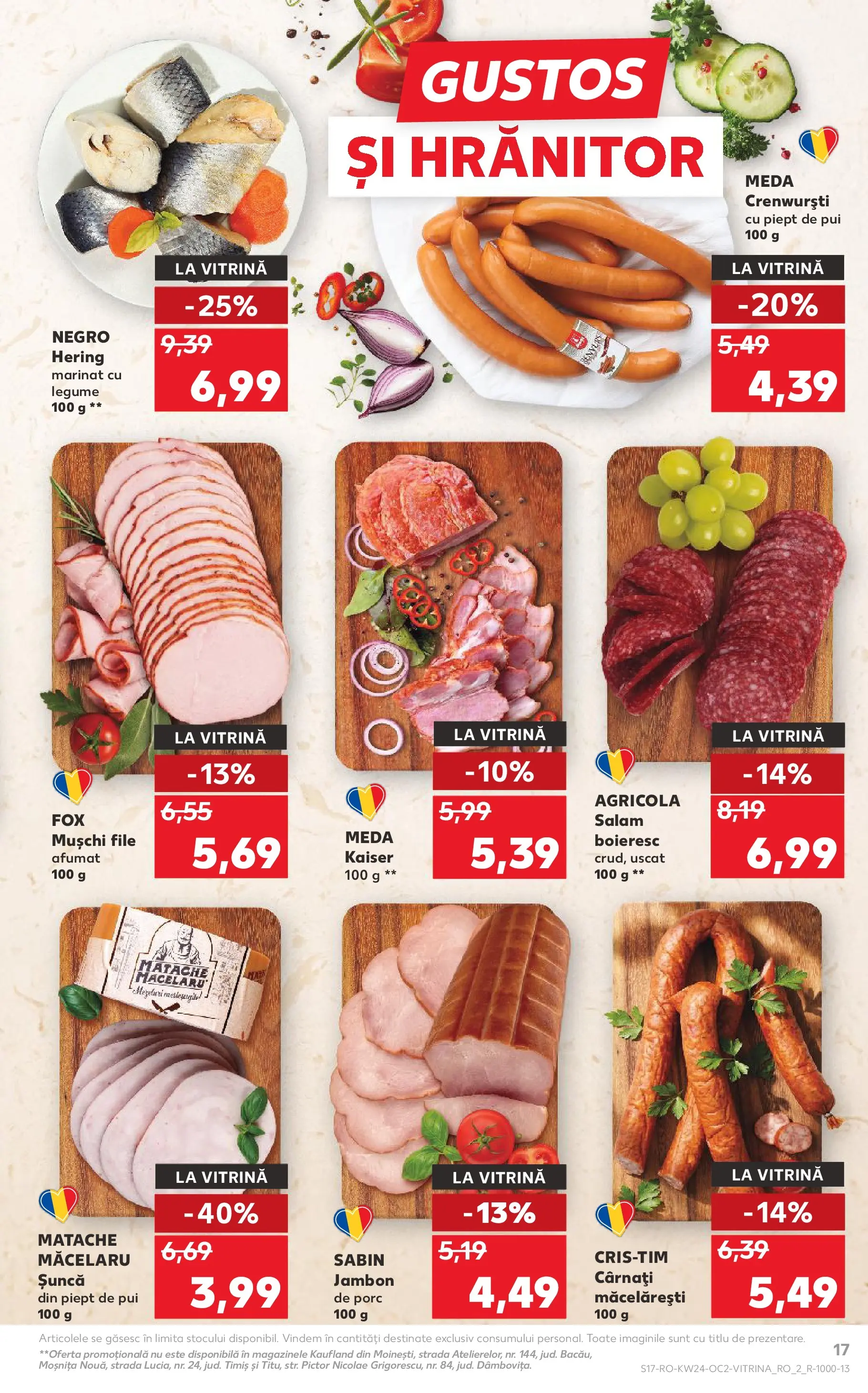 Kaufland Baia Mare 10.06.2026 - Revista si Oferta | Pagină: 17 | Produse: Hacıyatmaz Kedi Oyuncağı, Salam, Legume, Cârnați