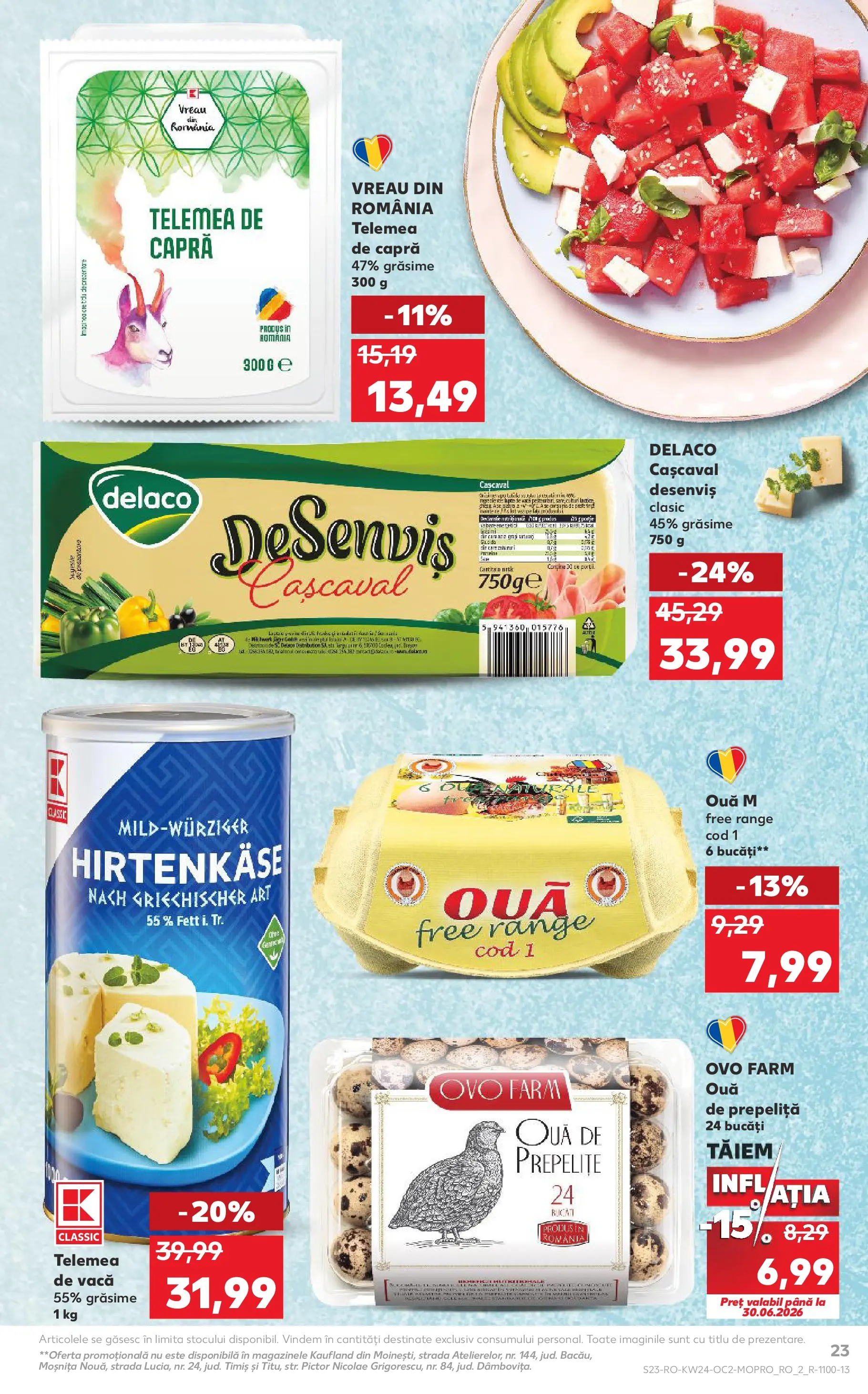 Kaufland Viseu de Sus 10.06.2026 - Revista si Oferta | Pagină: 23 | Produse: Light Kedi Konservesi, Cașcaval, Ouă
