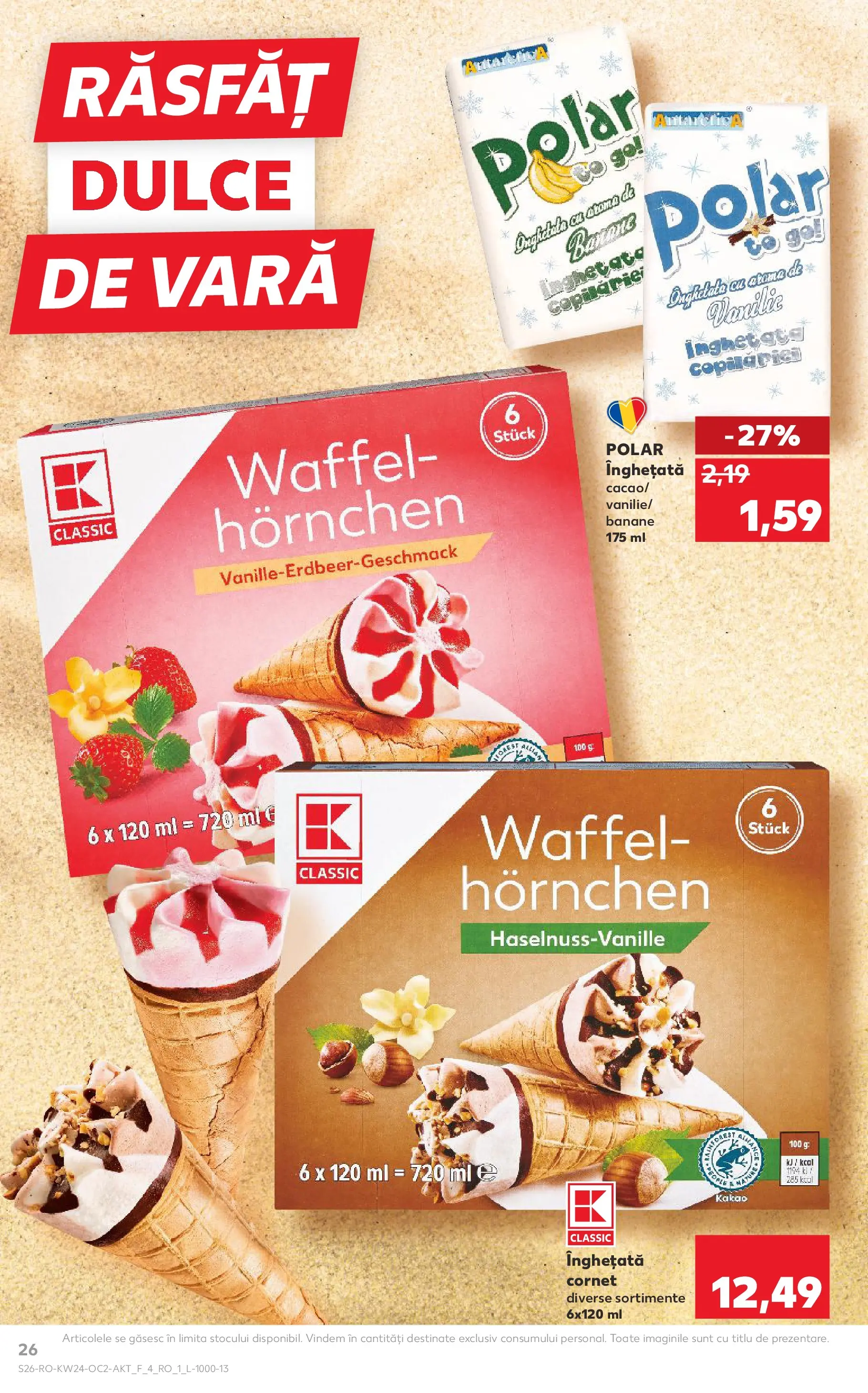 Kaufland Baia Mare 10.06.2026 - Revista si Oferta | Pagină: 26 | Produse: Banane, Înghețată