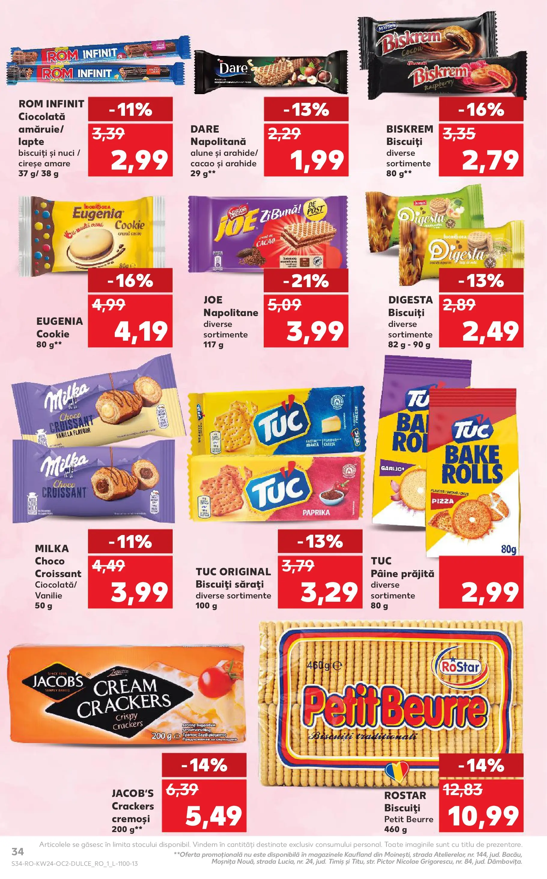 Kaufland Zalau 10.06.2026 - Revista si Oferta | Pagină: 34 | Produse: Napolitane, Ciocolată, Nuci, Biscuiți