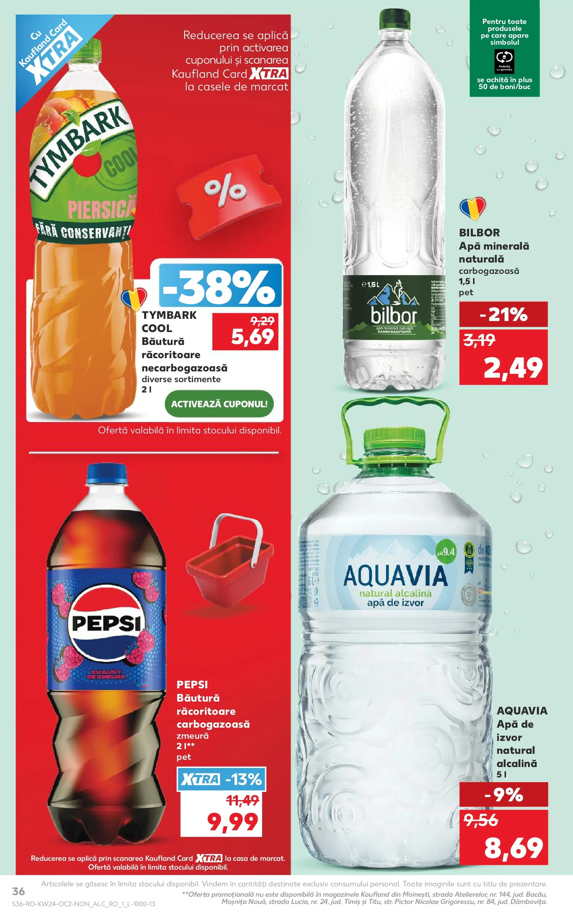 Kaufland Baia Mare 10.06.2026 - Revista si Oferta | Pagină: 36 | Produse: Piersică, Zmeură, Yazı tahtası kalemi, Apă