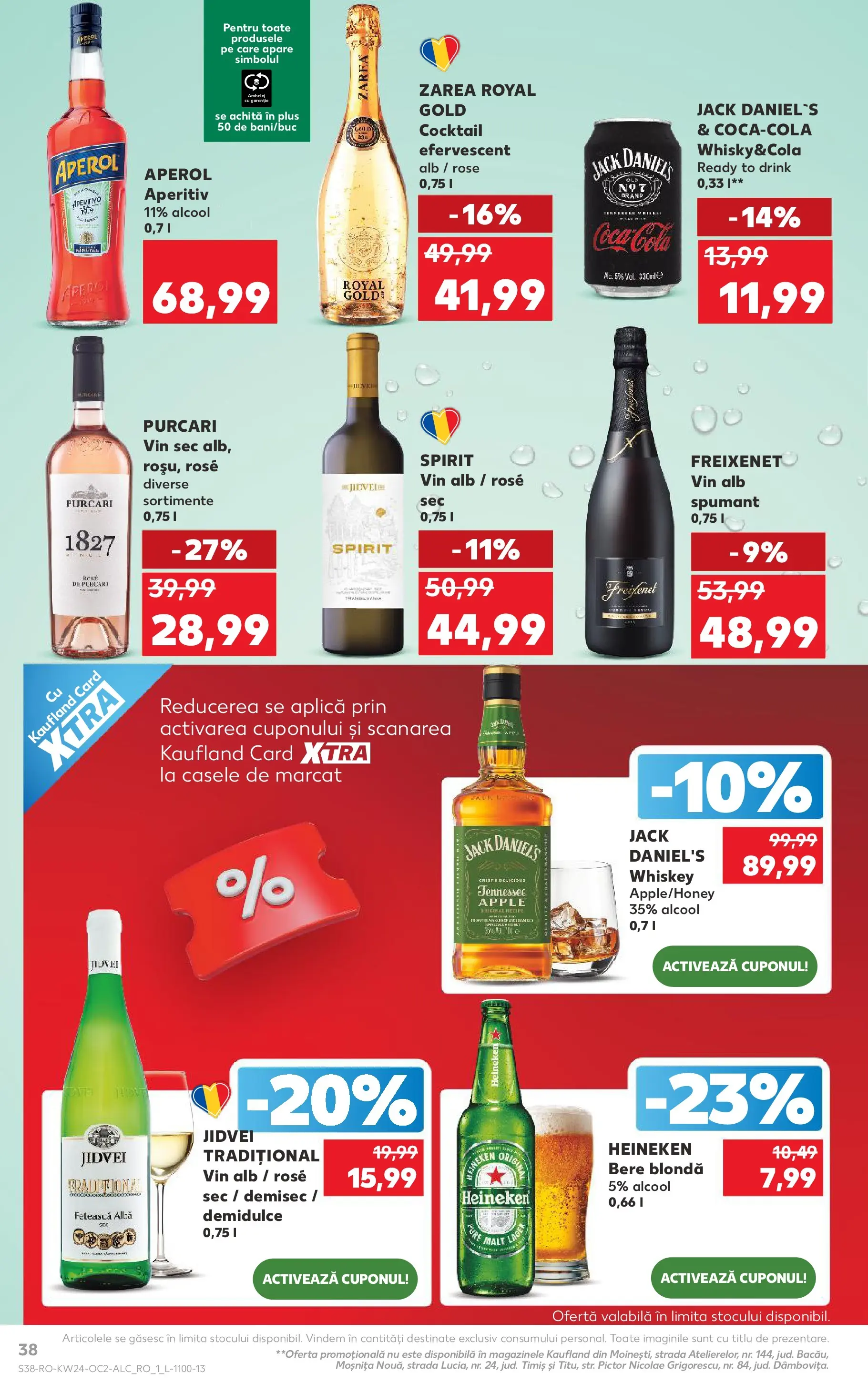 Kaufland Baia Mare 10.06.2026 - Revista si Oferta | Pagină: 38 | Produse: Amerikan servis, Bere, Cocktail, Aperol