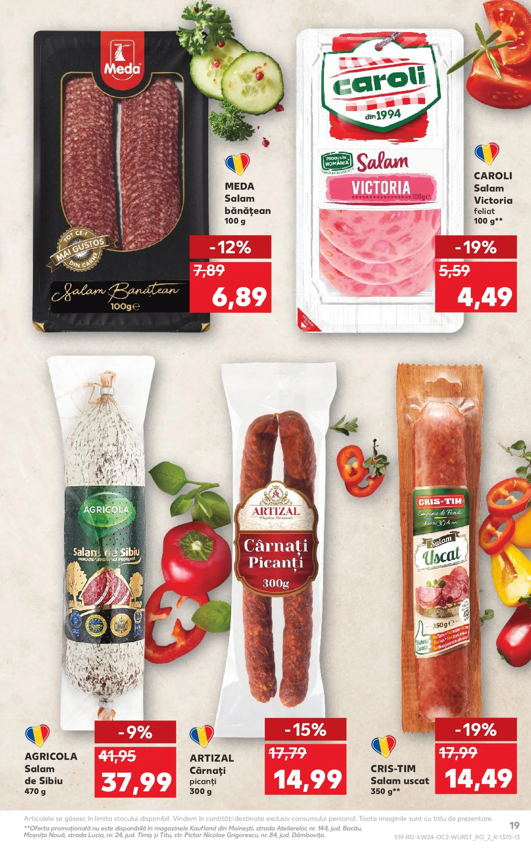 Kaufland Miercurea Ciuc 10.06.2026 - Revista si Oferta | Pagină: 19 | Produse: Salam, Cârnați