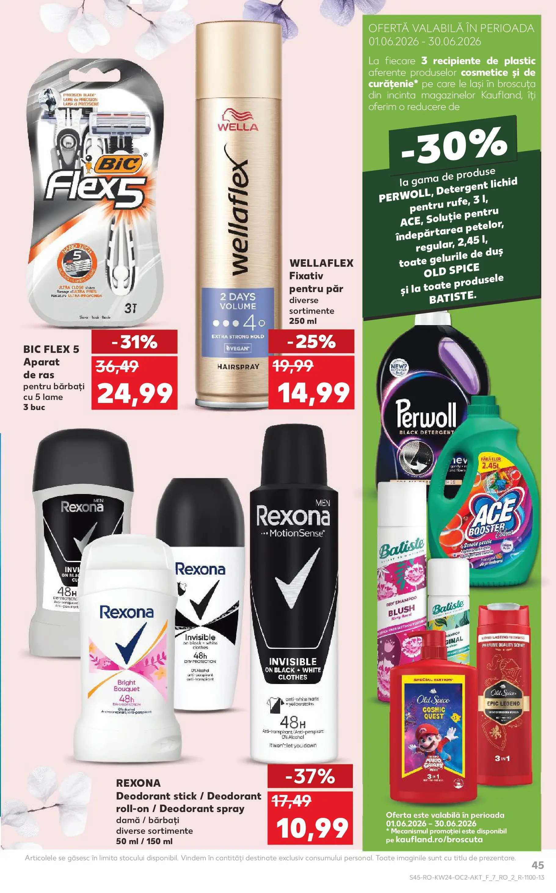Kaufland Viseu de Sus 10.06.2026 - Revista si Oferta | Pagină: 45 | Produse: Kısırlaştırılmış Kedi Maması, Aparat De Ras, Gel de duș, Detergent