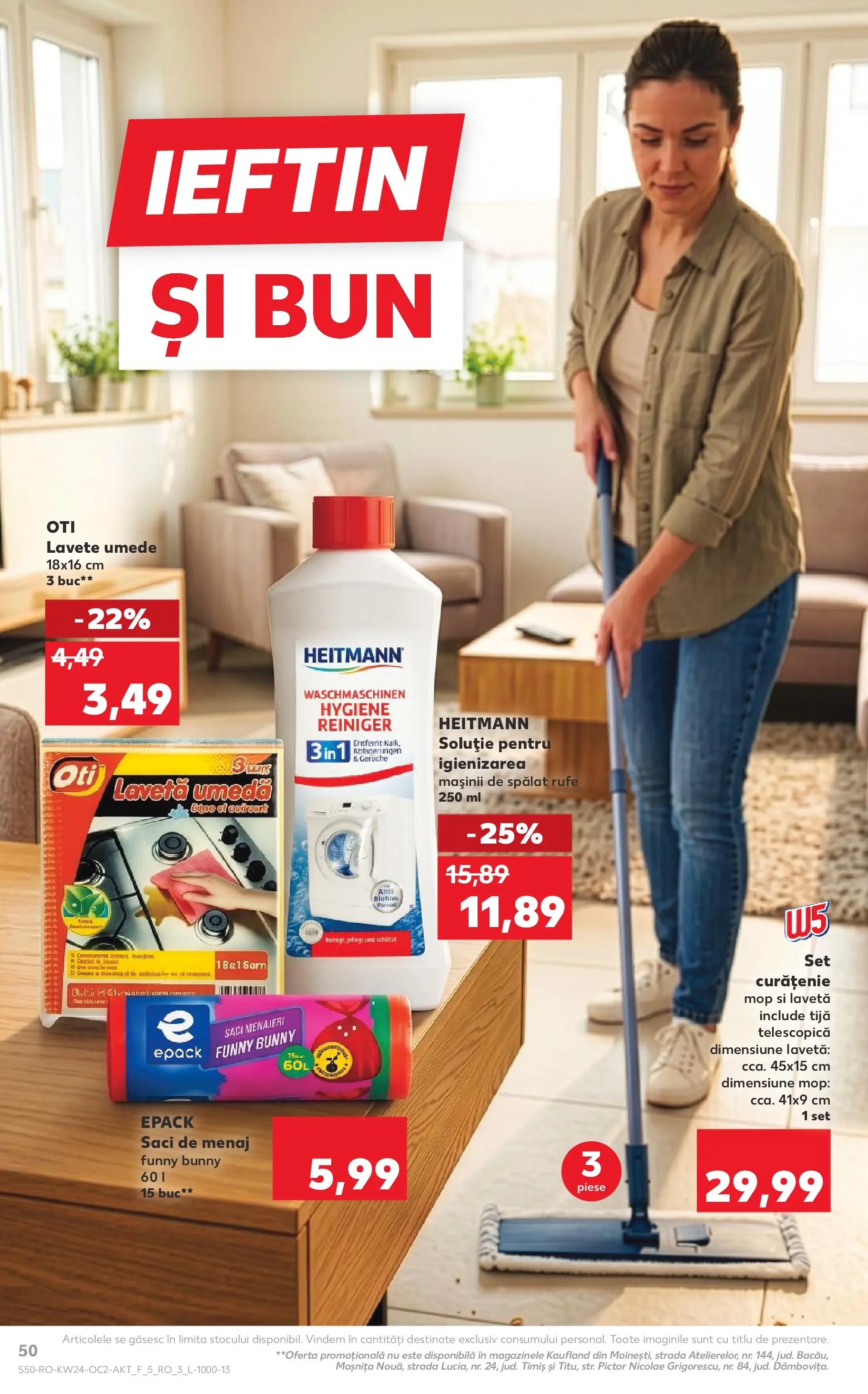 Kaufland Baia Mare 10.06.2026 - Revista si Oferta | Pagină: 50 | Produse: Mop, Saci menajeri, Lavete