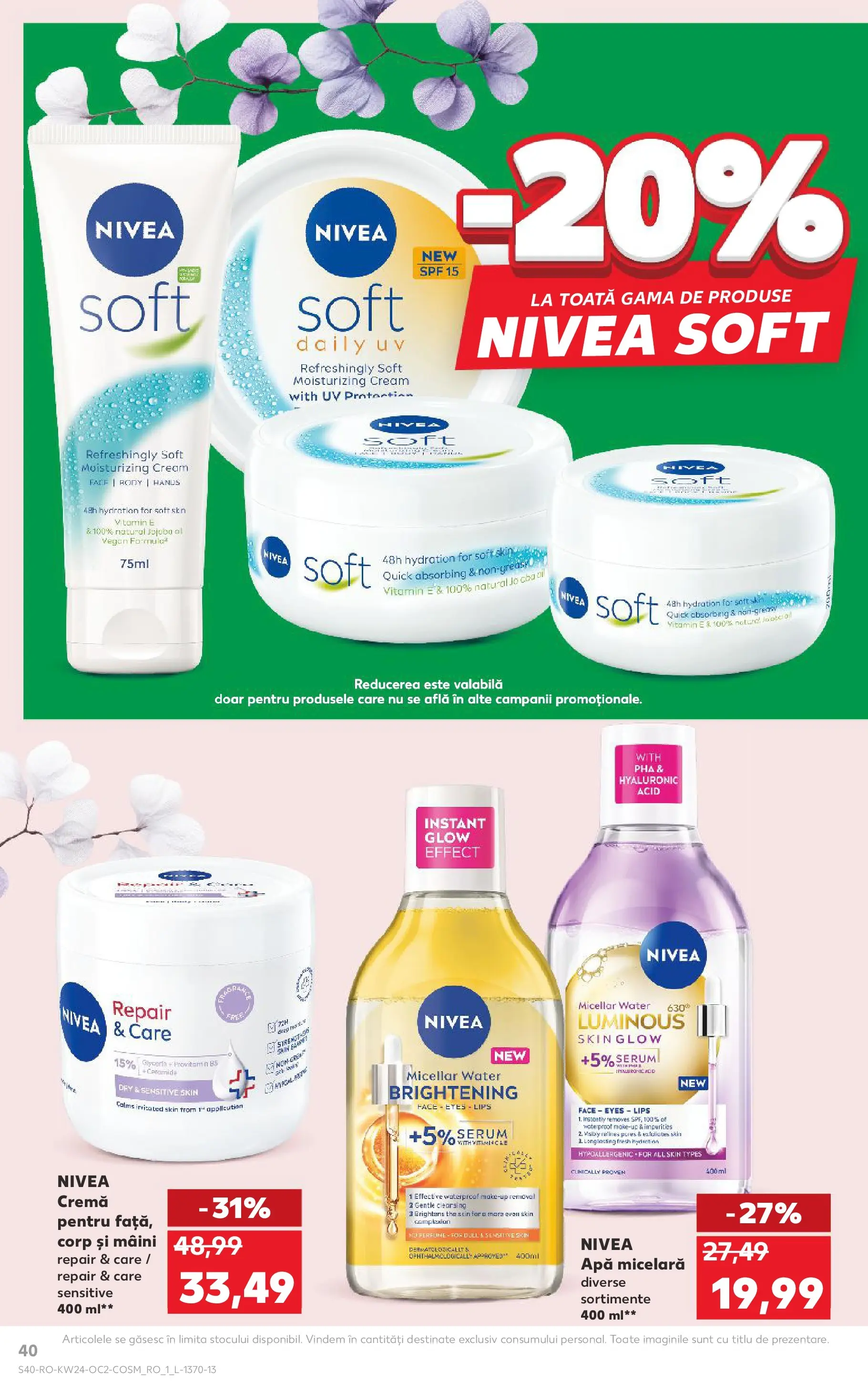 Kaufland Miercurea Ciuc 10.06.2026 - Revista si Oferta | Pagină: 40 | Produse: Serum, Cremă, Apă micelară, Apă