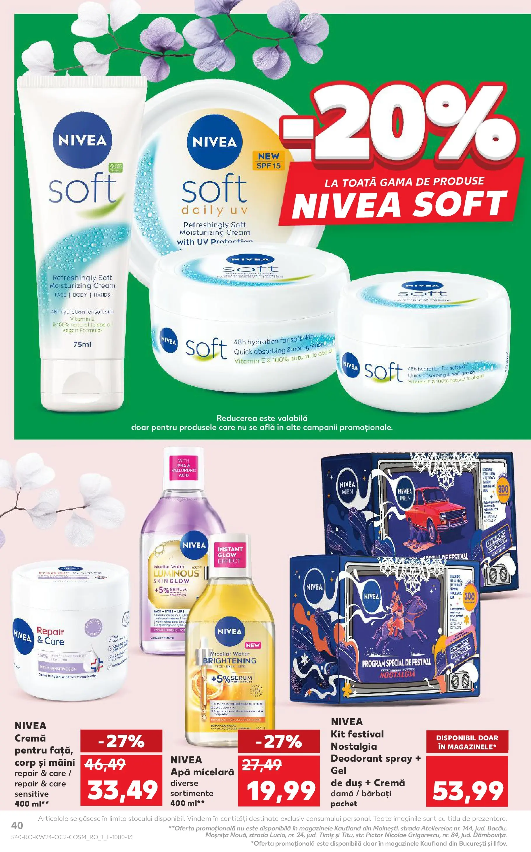 Kaufland Domnesti 10.06.2026 - Revista si Oferta | Pagină: 40 | Produse: Duș, Apă micelară, Gel de duș, Apă